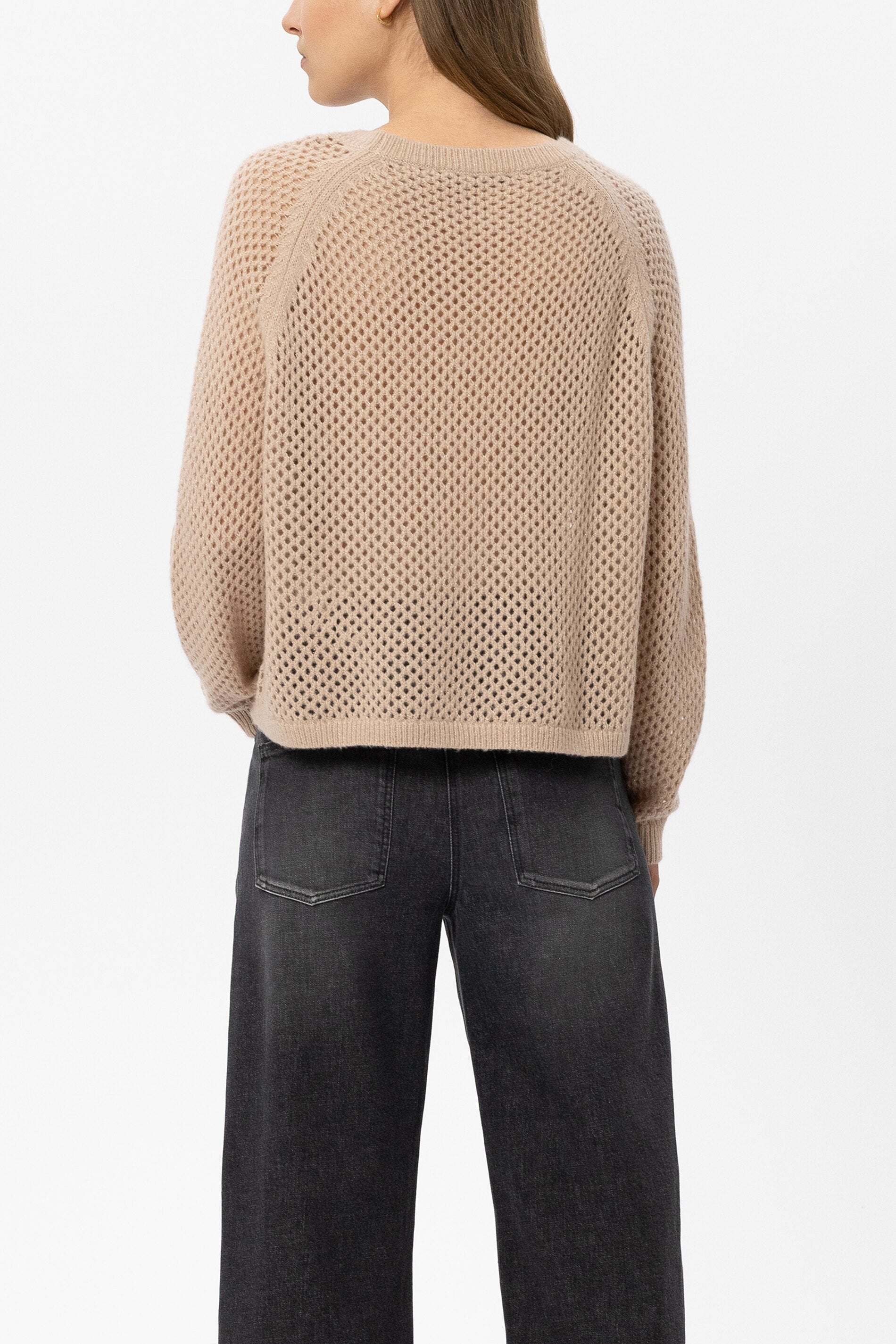 Pullover aus Kaschmir-Mix - cappuccino - Standard | Model Rück