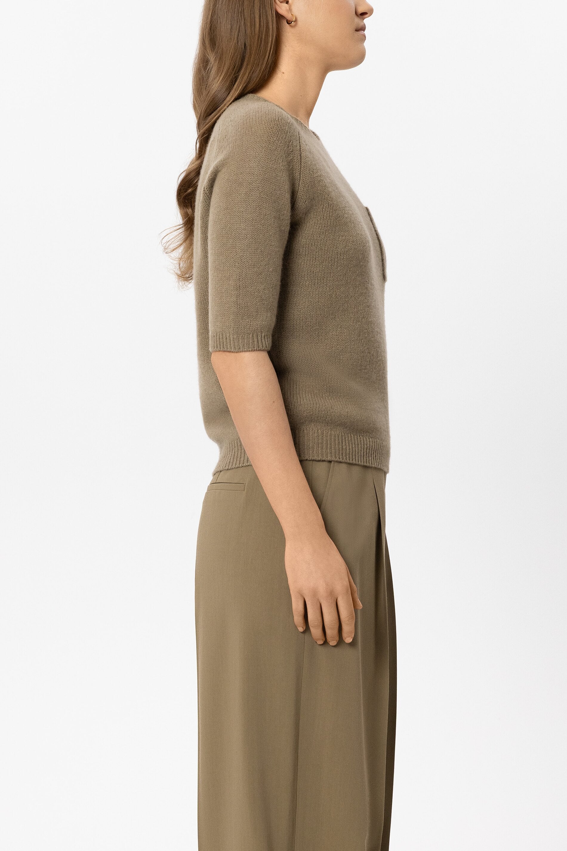 Pullover aus Kaschmir-Mix - salbei - Standard | Model Seite