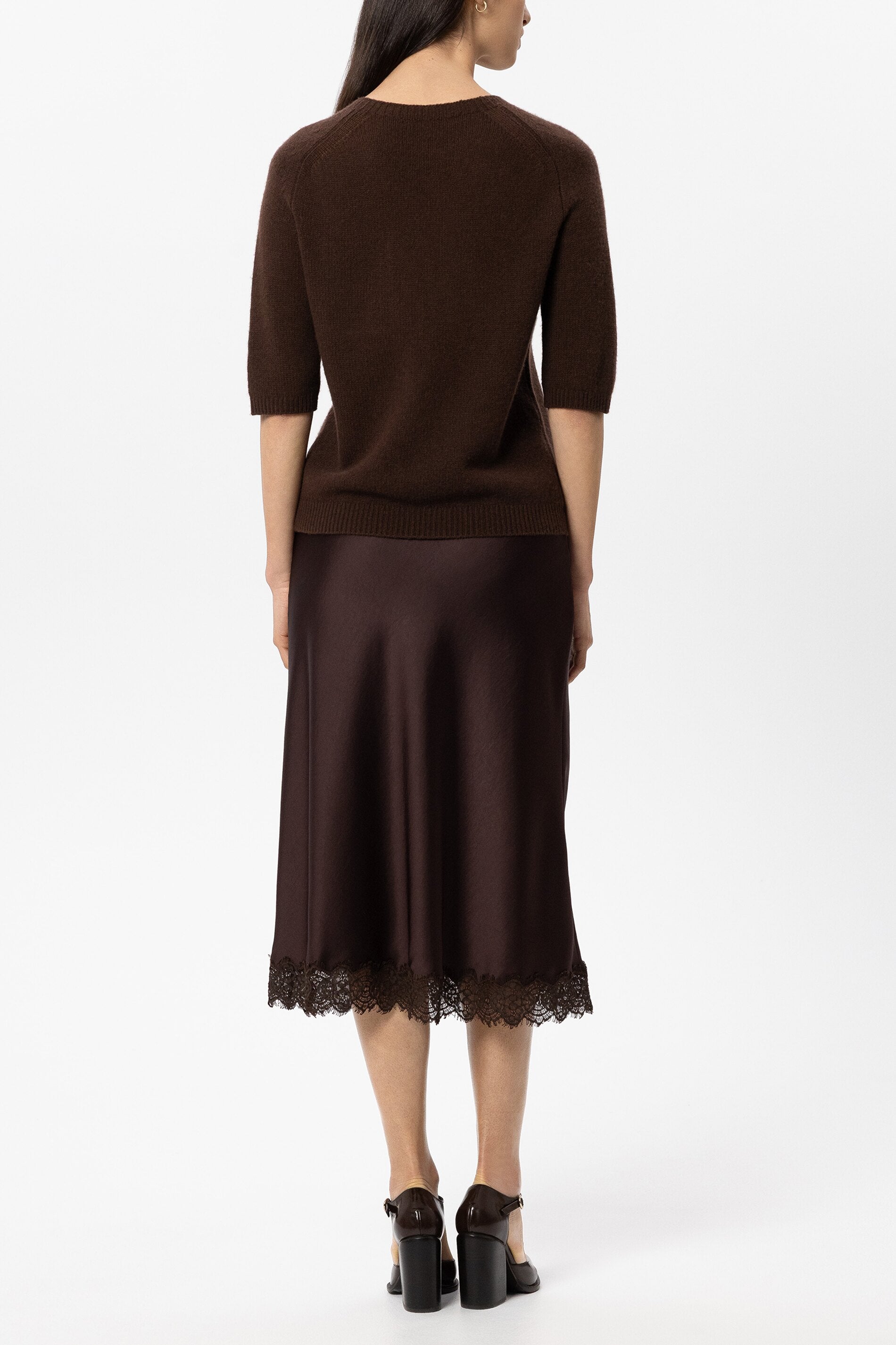 Pullover aus Kaschmir-Mix - marone - Standard | Model Rück