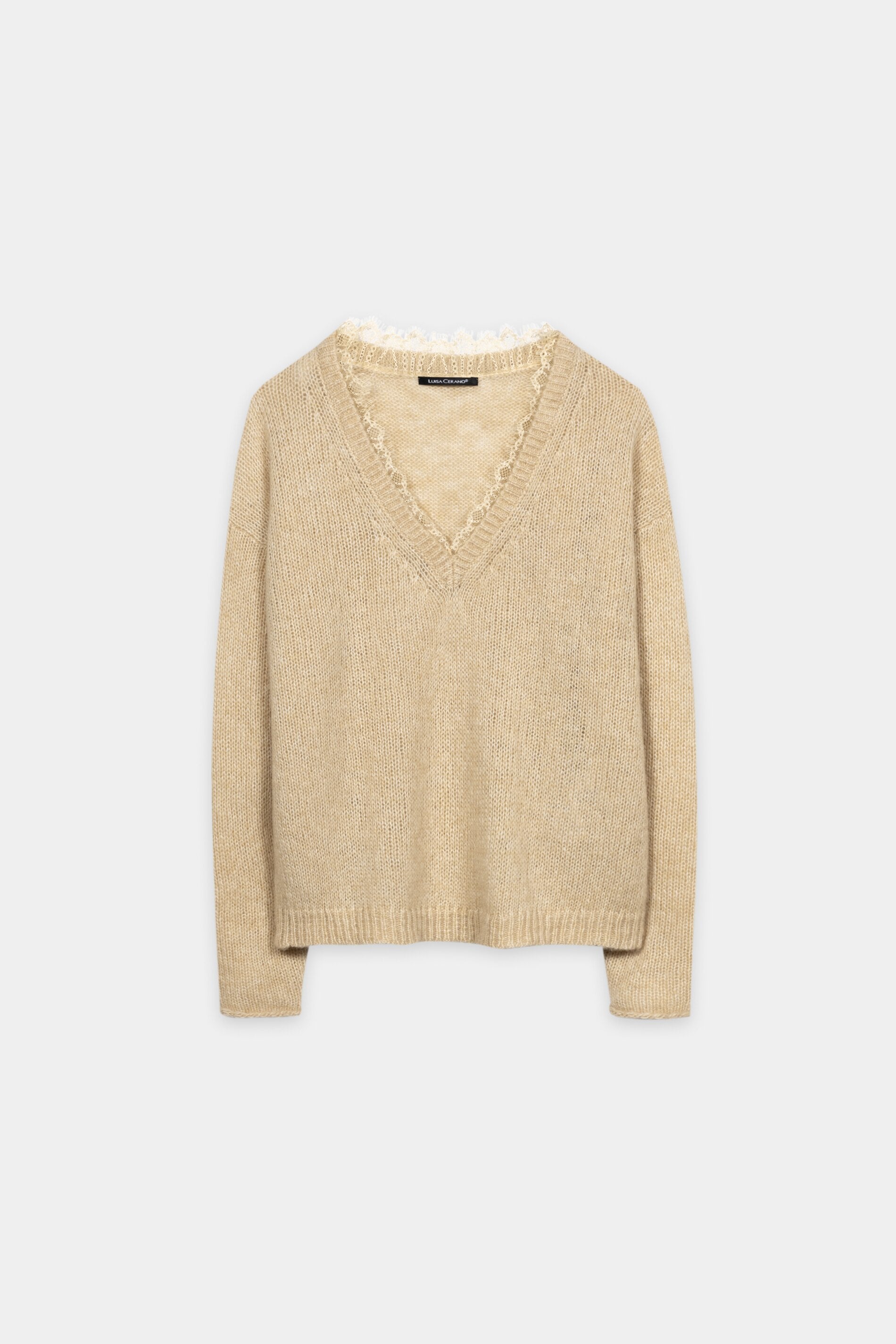 V-Pullover aus Alpaka-Mix - butter yellow - Standard | Artikel Front