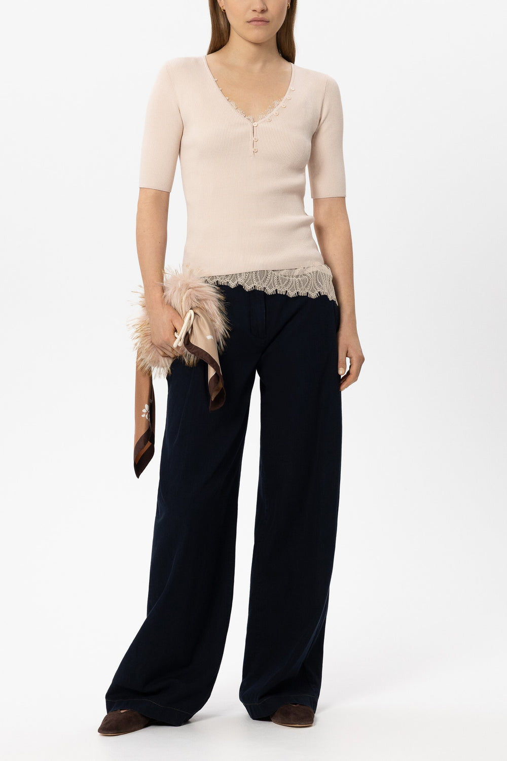 Feinstrick-Pullover - powder - Standard