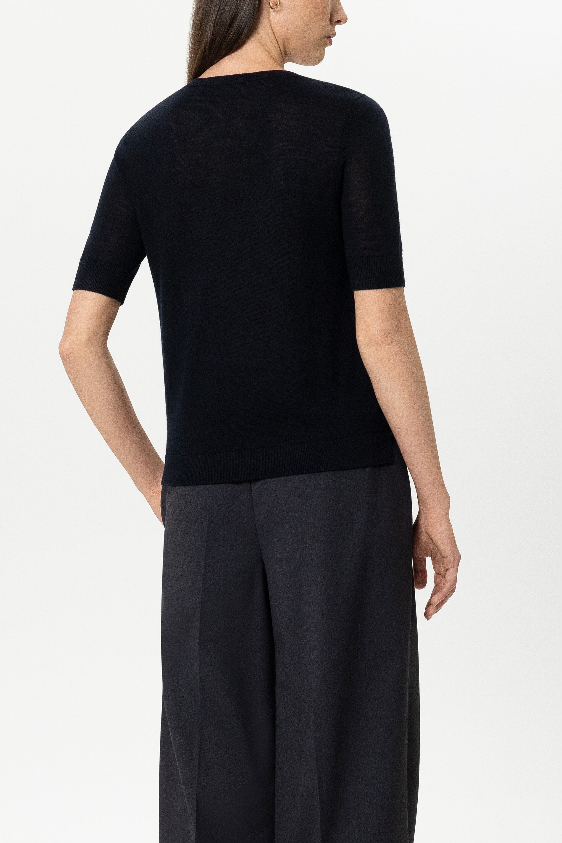 Pullover aus Woll-Mix - winter navy - Standard | Model Rück