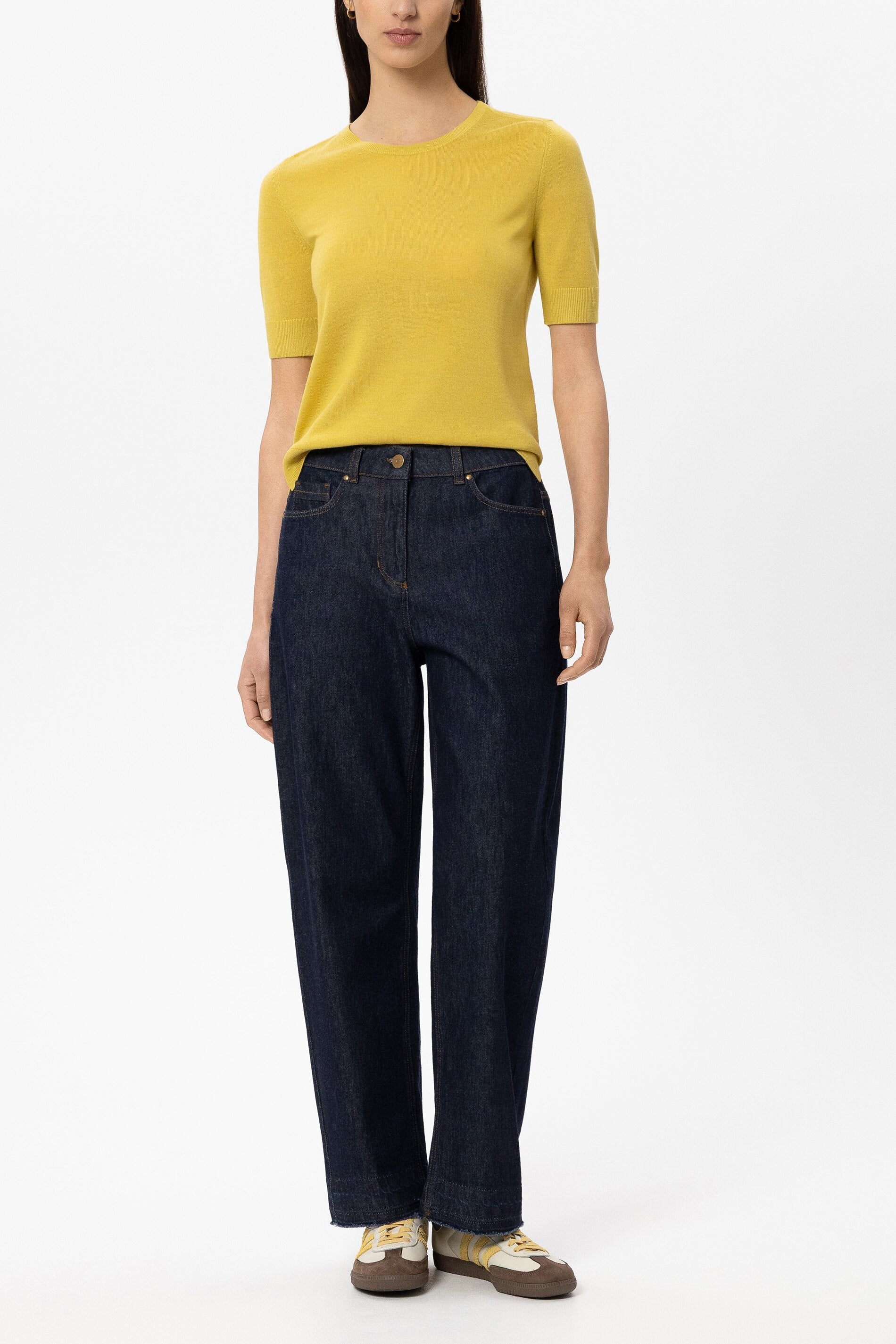 Pullover aus Woll-Mix - signal yellow - Standard | Model Front