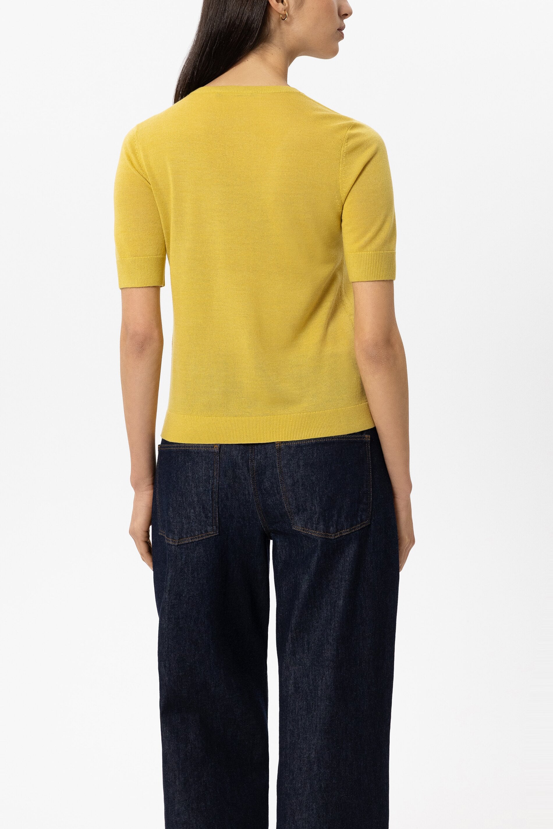 Pullover aus Woll-Mix - signal yellow - Standard | Model Rück