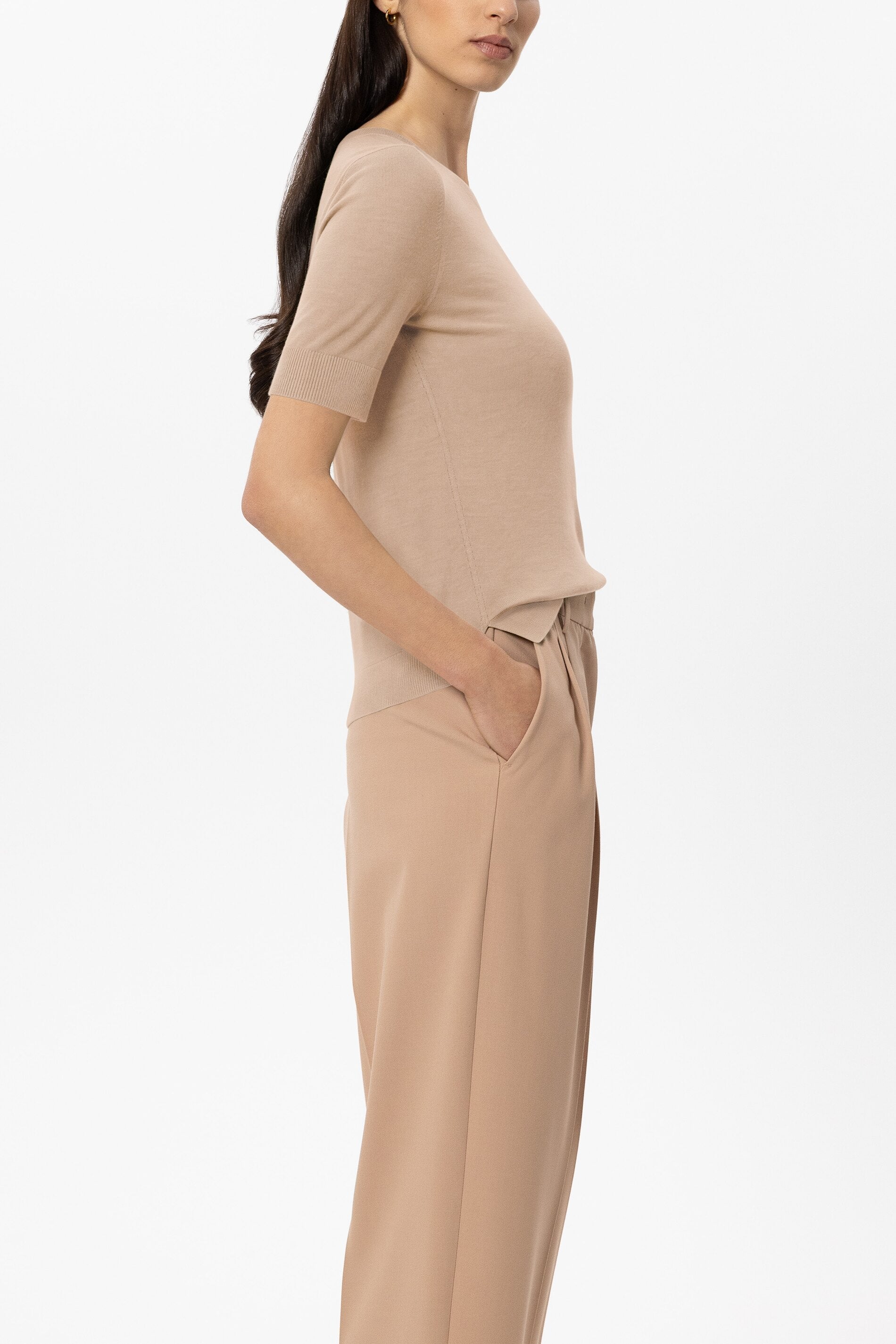 Pullover aus Woll-Mix - cappuccino - Standard | Model Seite