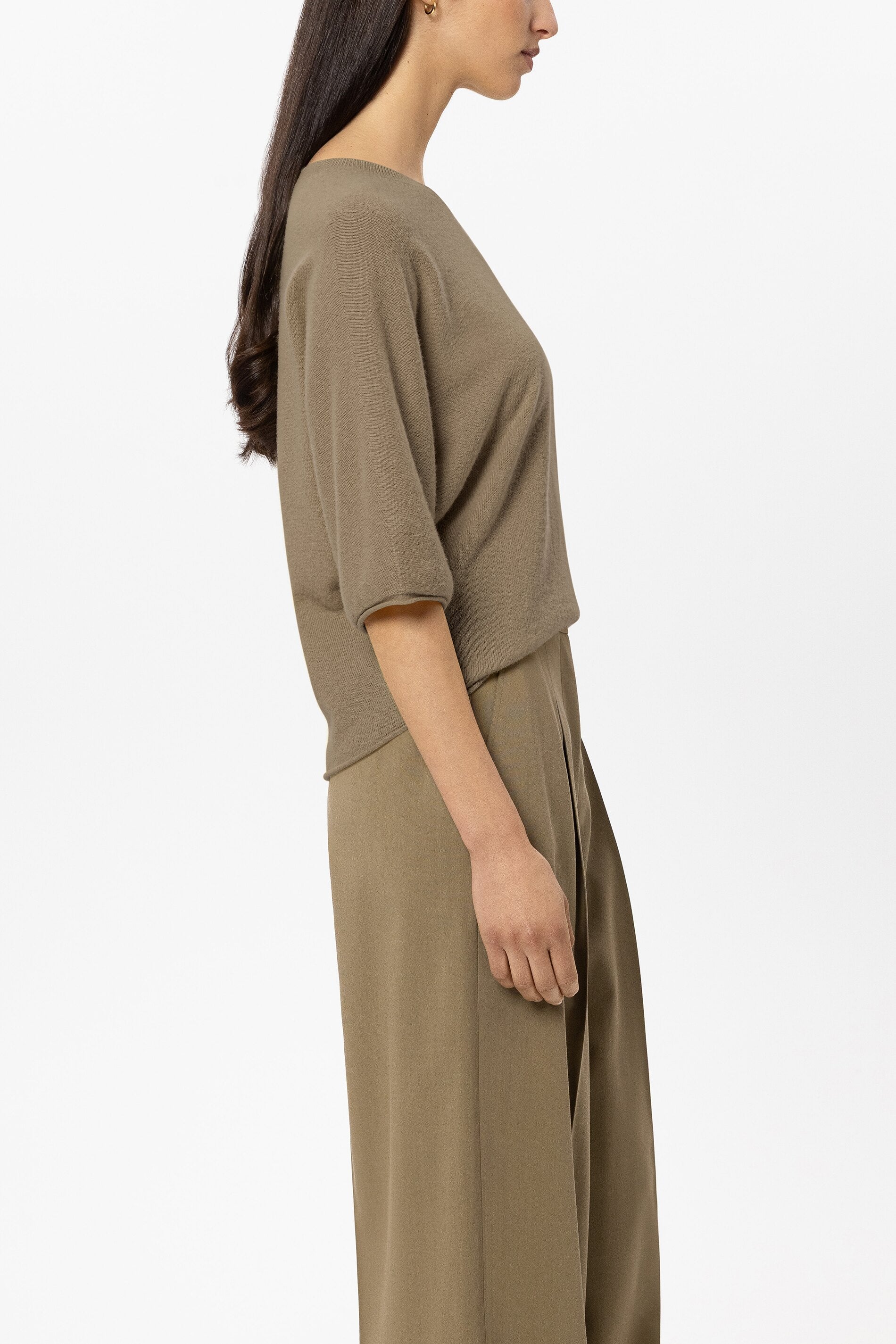 Pullover aus Kaschmir-Mix - salbei - Standard | Model Seite