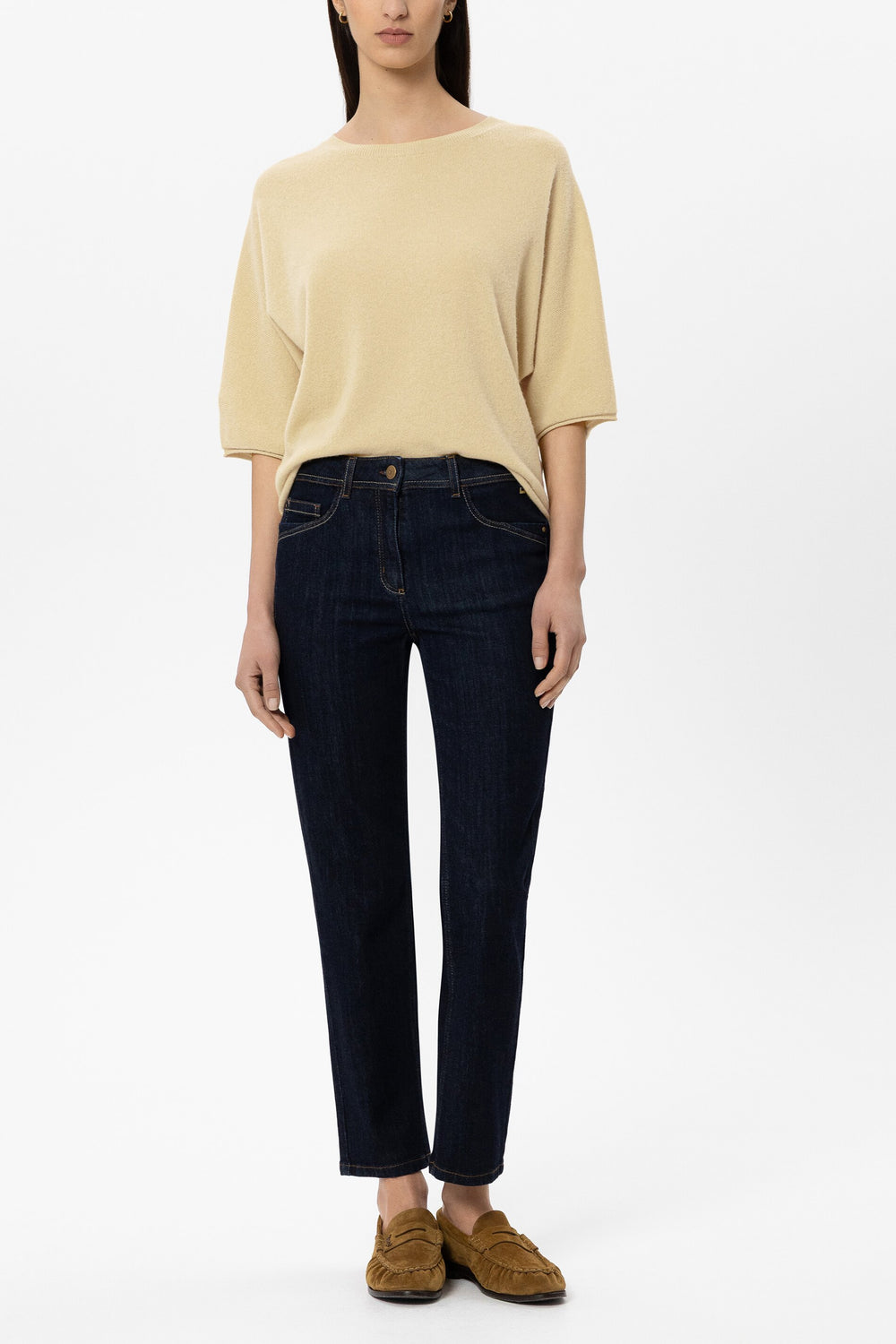 Pull en mélange cachemire - jaune beurre - Standard