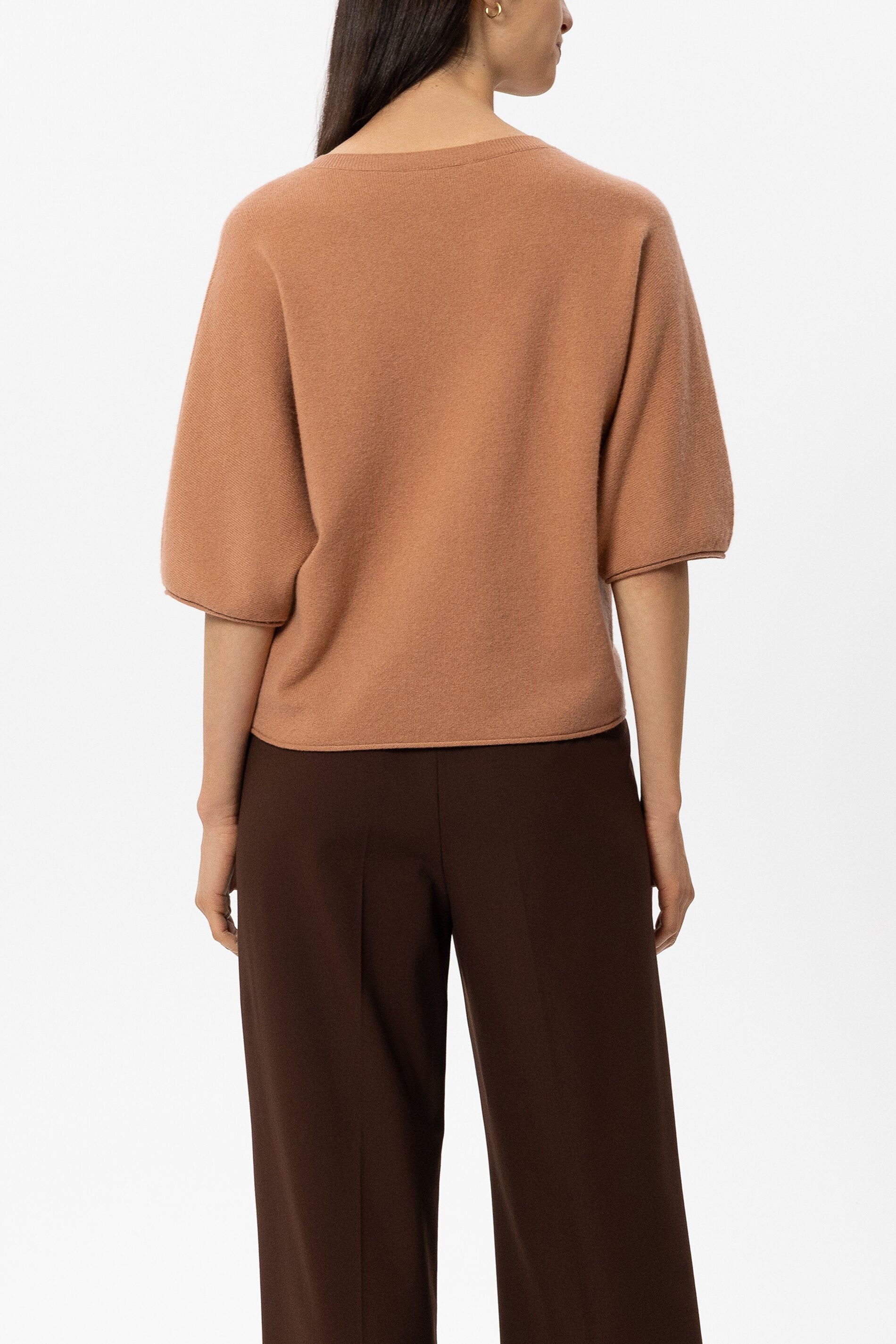 Pullover aus Kaschmir-Mix - brick - Standard | Model Rück