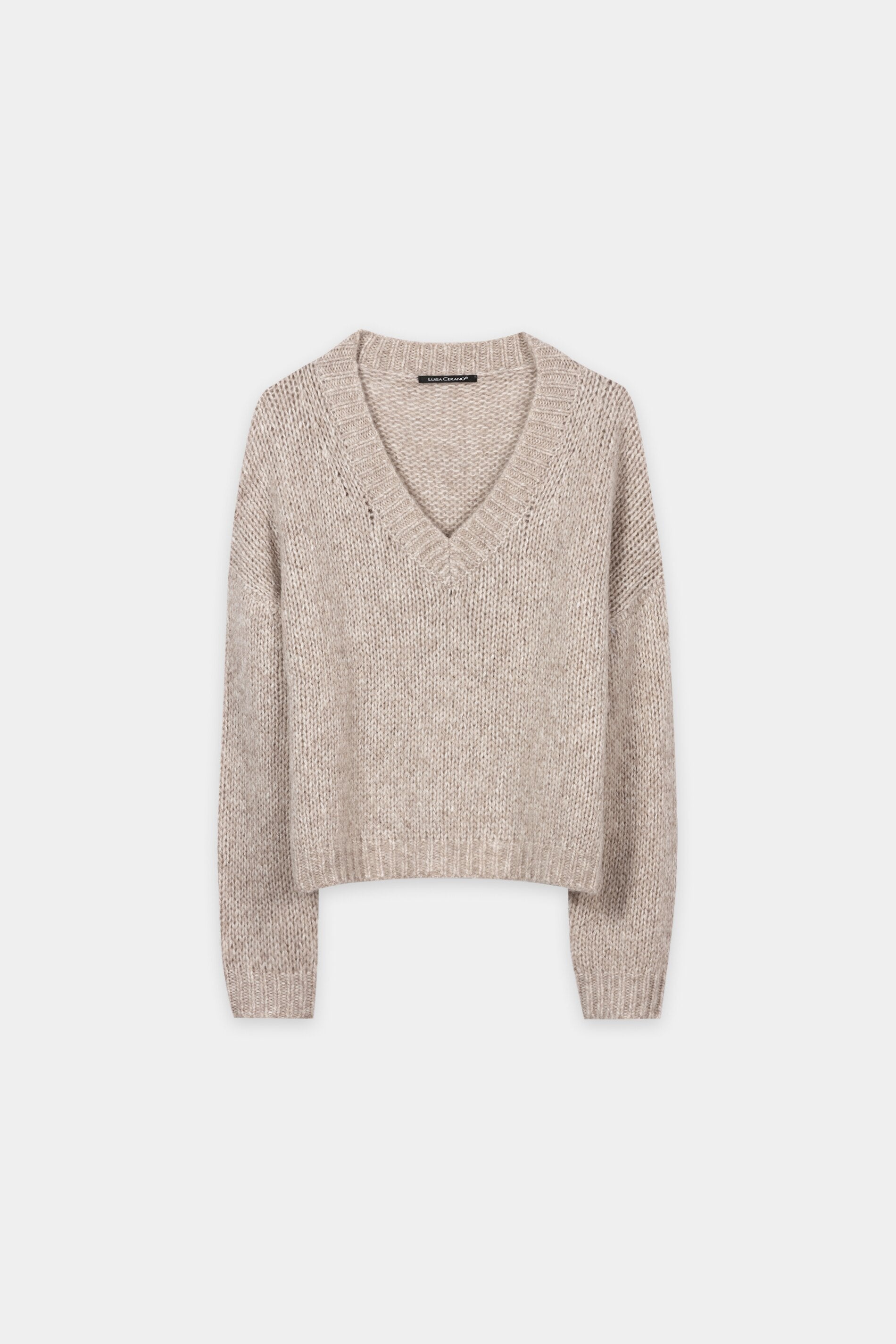 V-Pullover aus Alpaka-Mix - pearl - Standard | Artikel Front