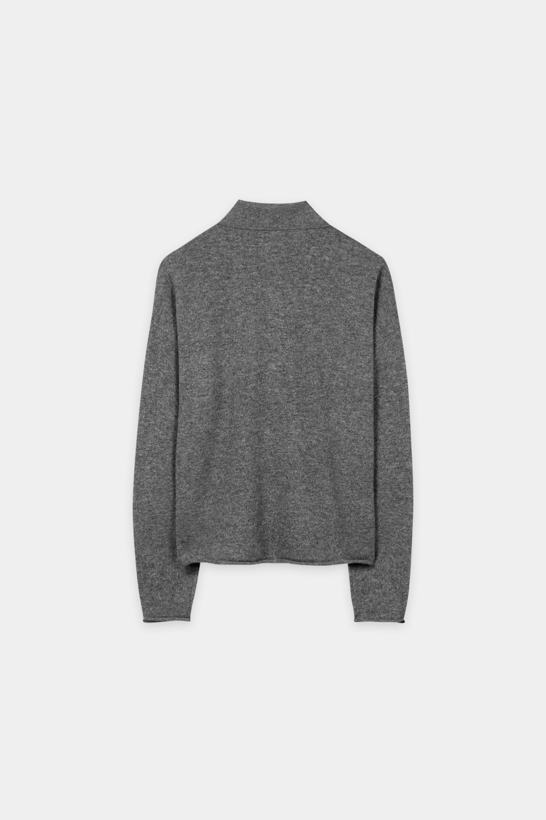Polo aus Kaschmir-Mix - heather grey - Standard | Artikel Rück