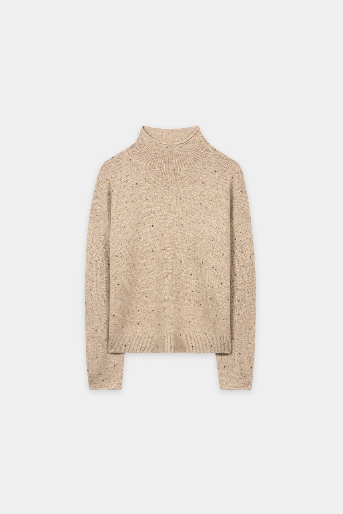 Turtleneck mit Schmucksteinen - soft caramel - Standard | Artikel Front