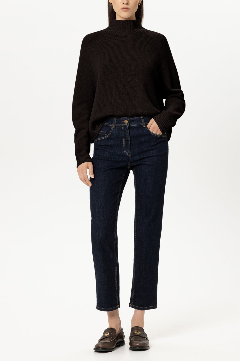Turtleneck aus Kaschmir-Mix - truffle - Standard
