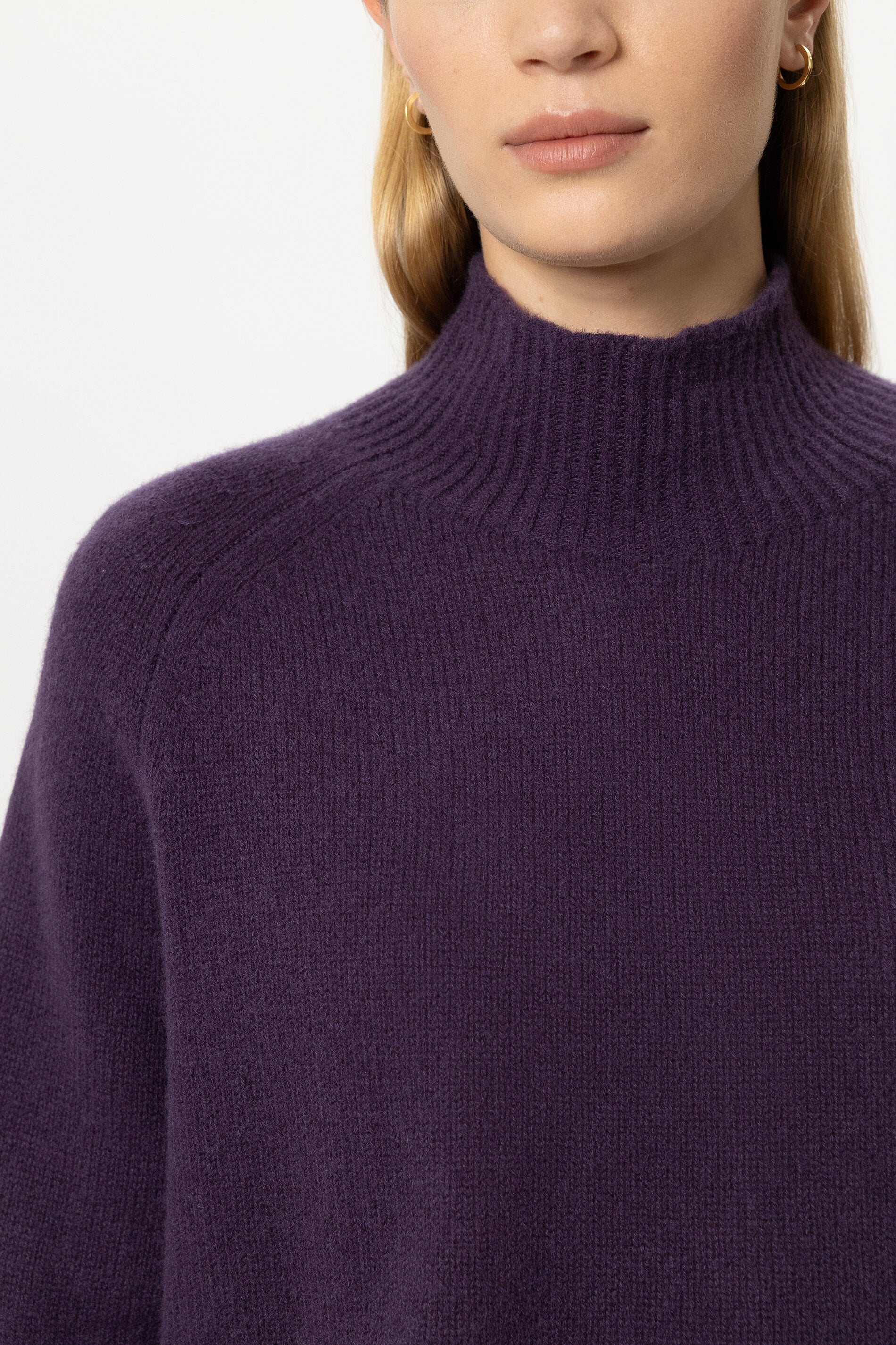Turtleneck aus Kaschmir-Mix - plum - Standard | Model Detail
