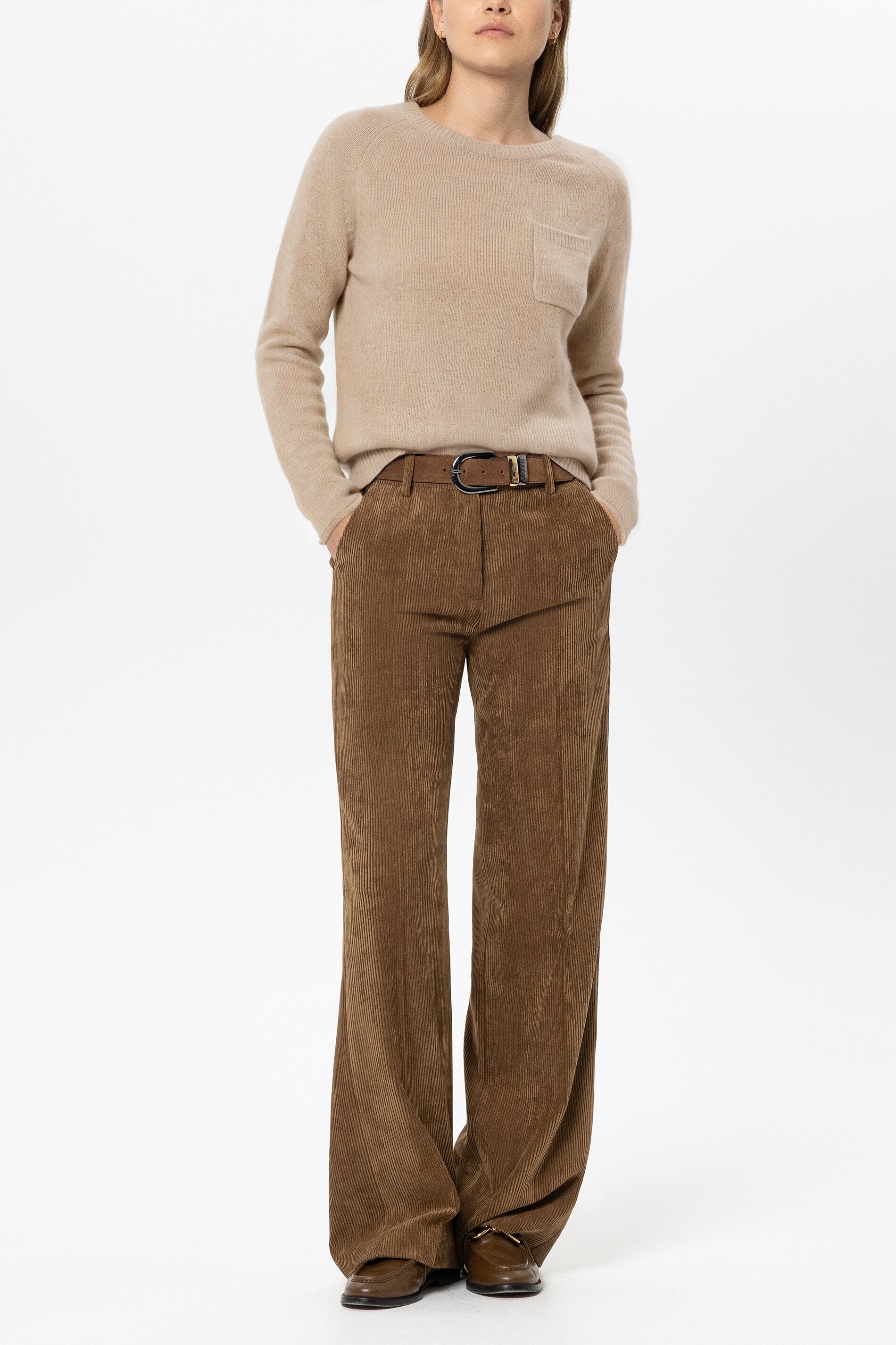 Pullover aus Kaschmir-Mix - soft caramel - Standard | Model Front