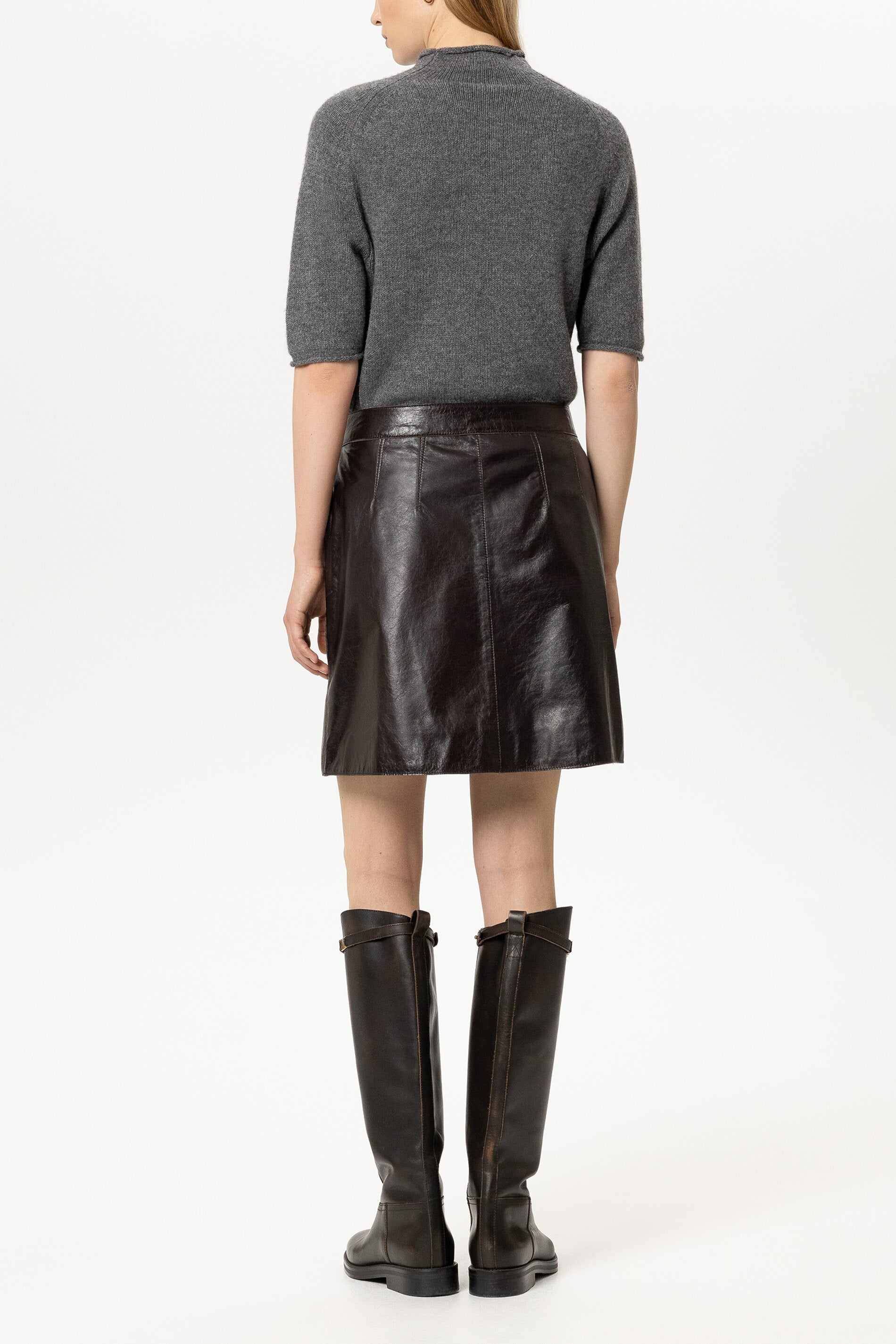 Turtleneck aus Kaschmir-Mix - heather grey - Standard | Model Rück