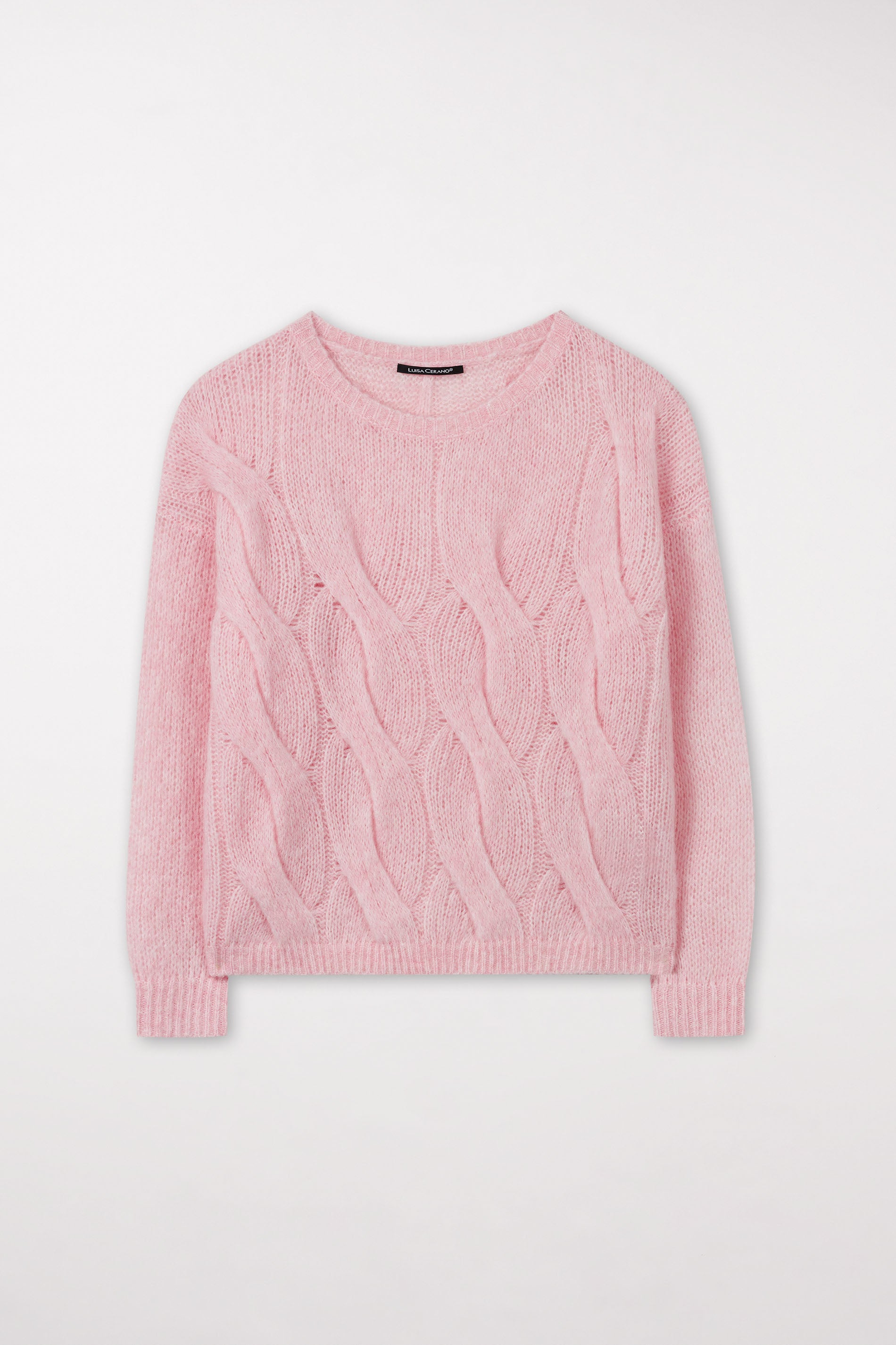 Pullover mit Zopfmuster - bright blush - Standard | Artikel Front