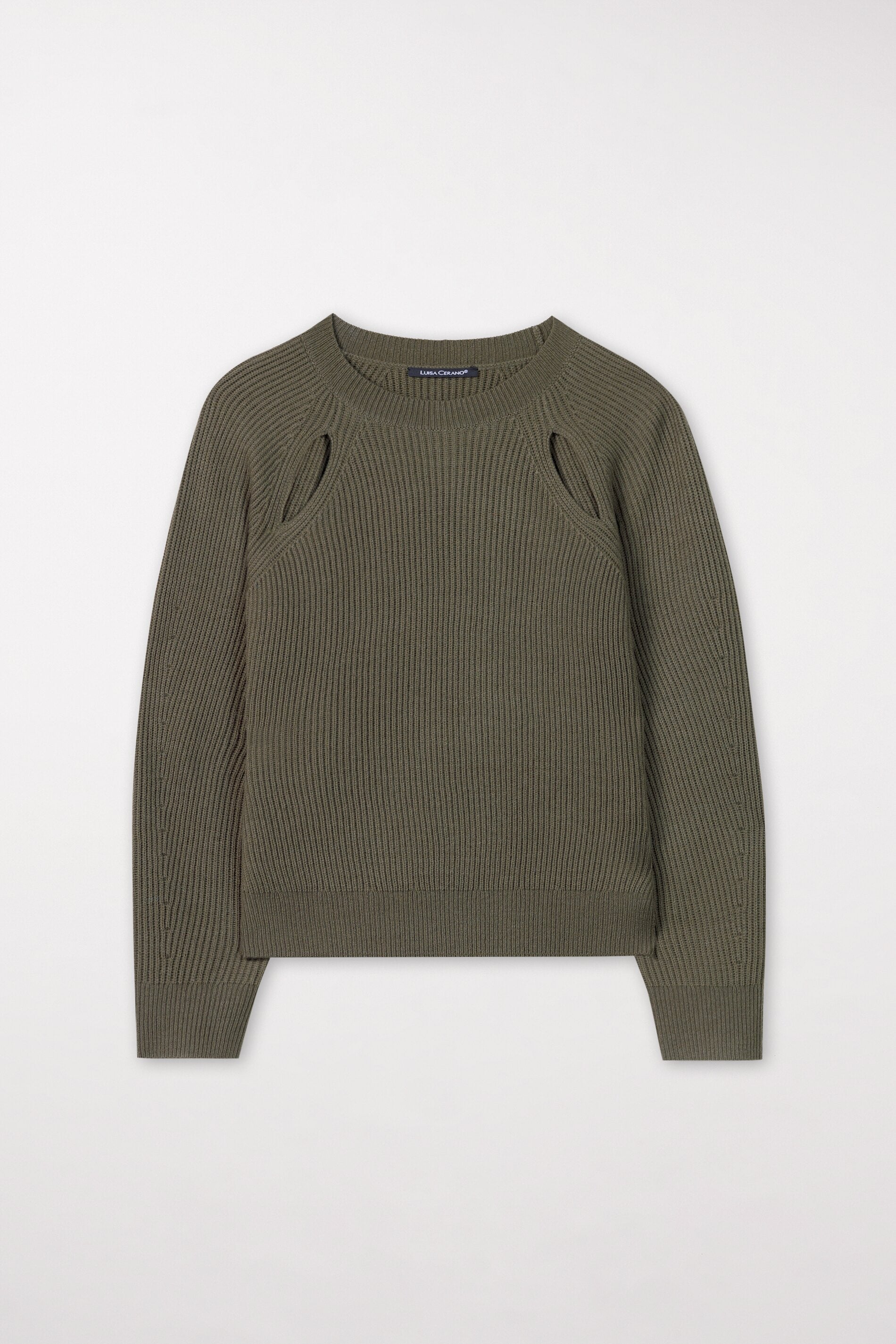 Cut-Out-Pullover - greyish khaki - Standard | Artikel Front