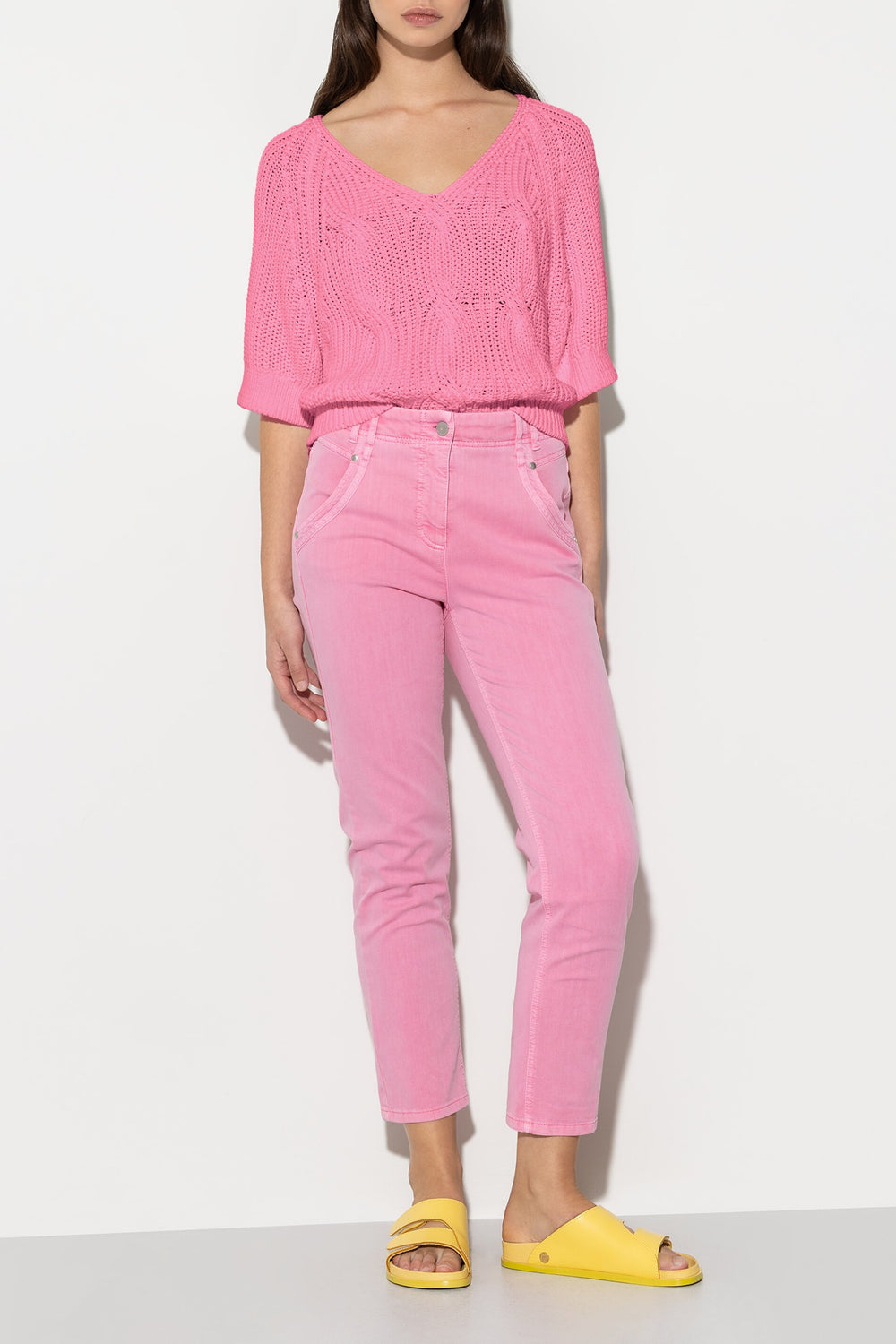 Pullover mit Zopfmuster - candy pink - Standard