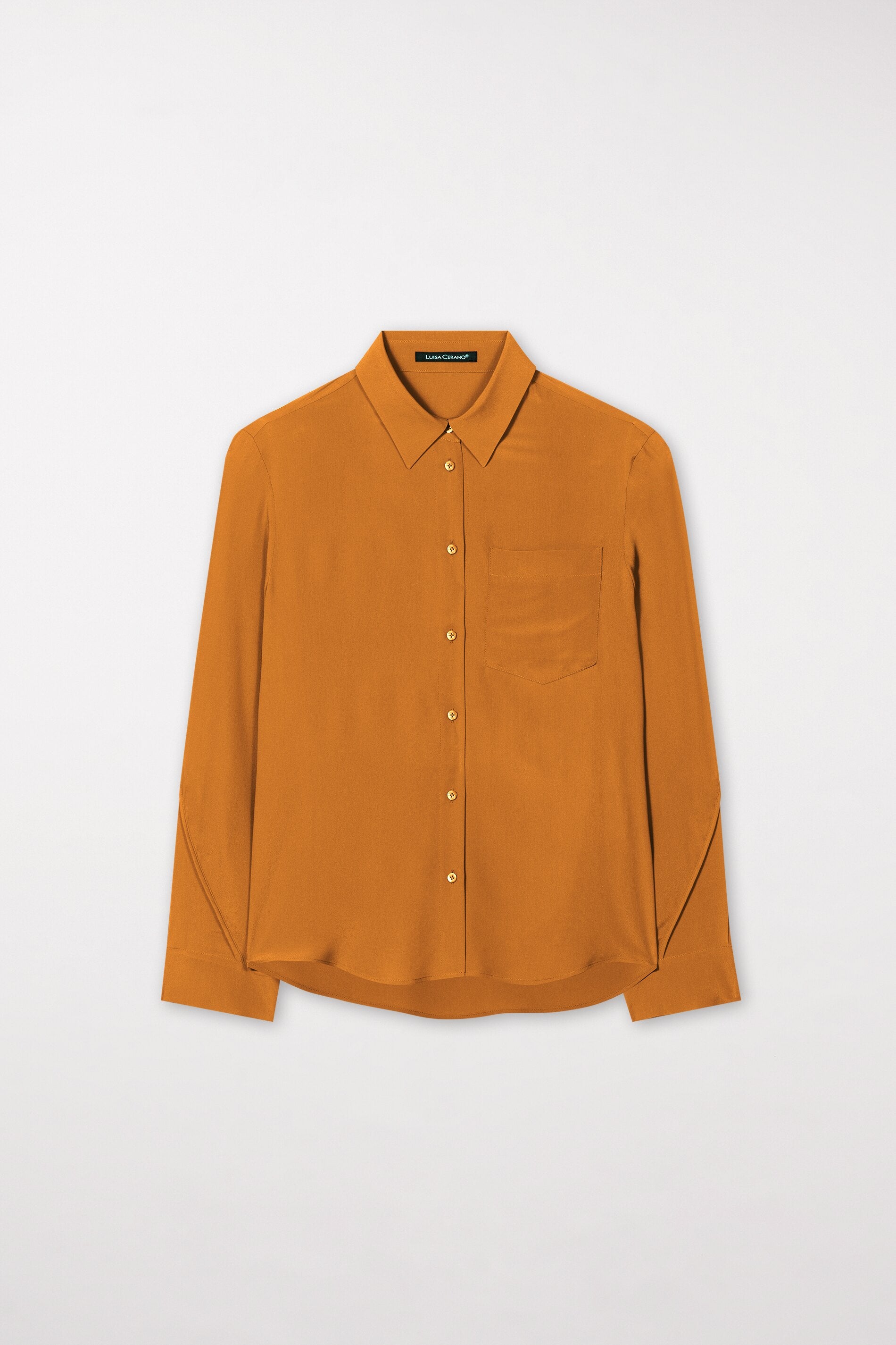 Hemdbluse aus Seiden-Mix - kurkuma - Standard | Artikel Front