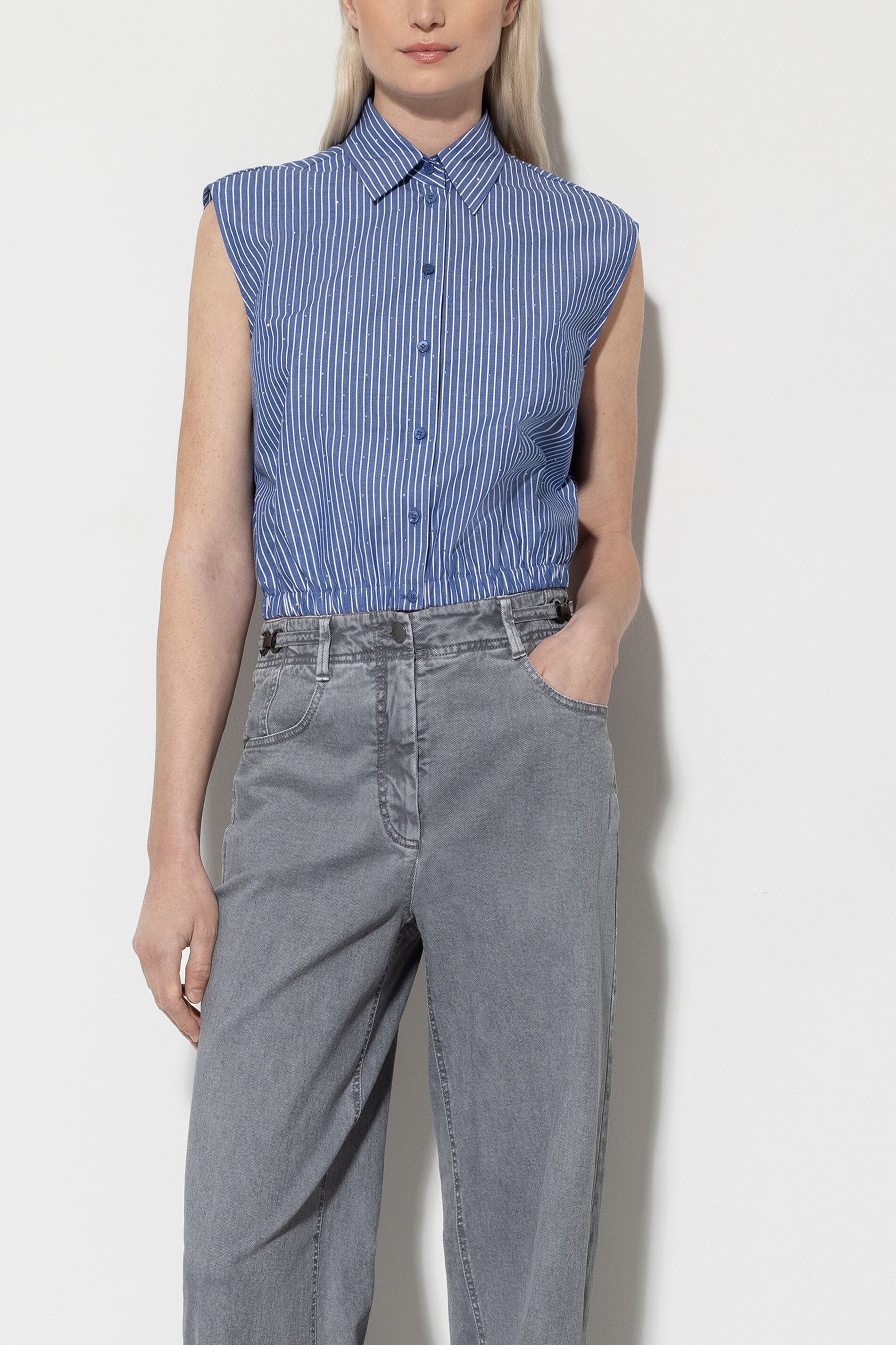 Hemdbluse mit Streifen - multi - Standard | Model Front