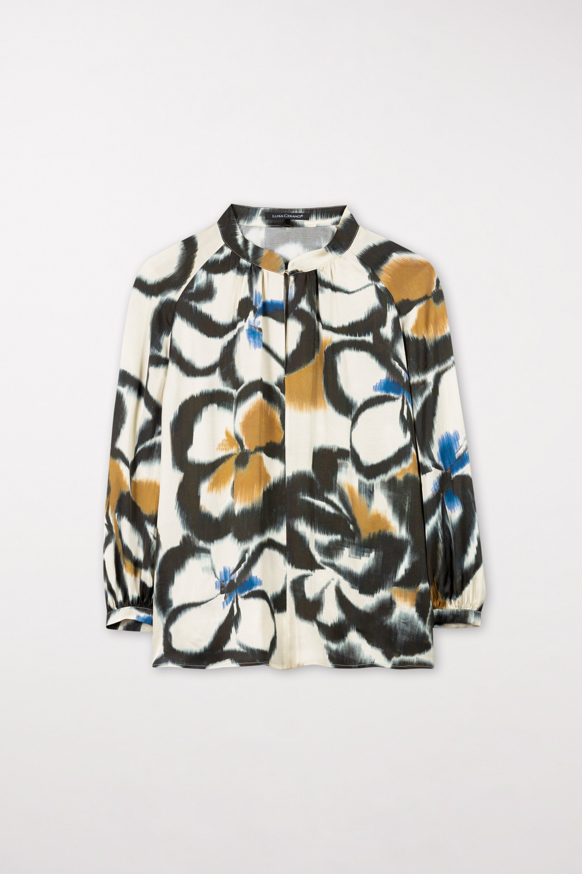 Satin-Bluse mit Flower-Print - multi - Standard | Artikel Front