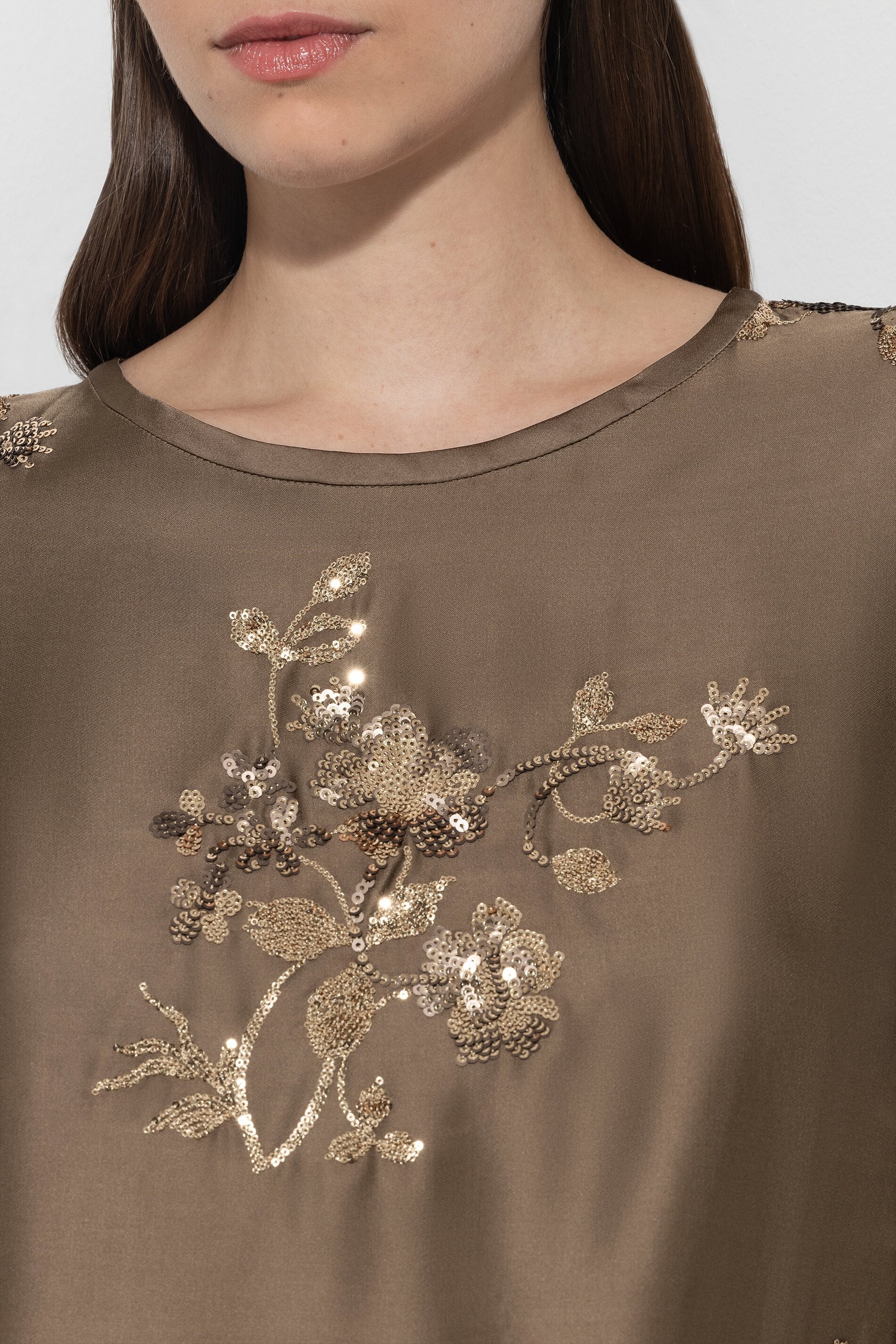 Pailletten-Bluse - tobacco - Standard | Model Detail