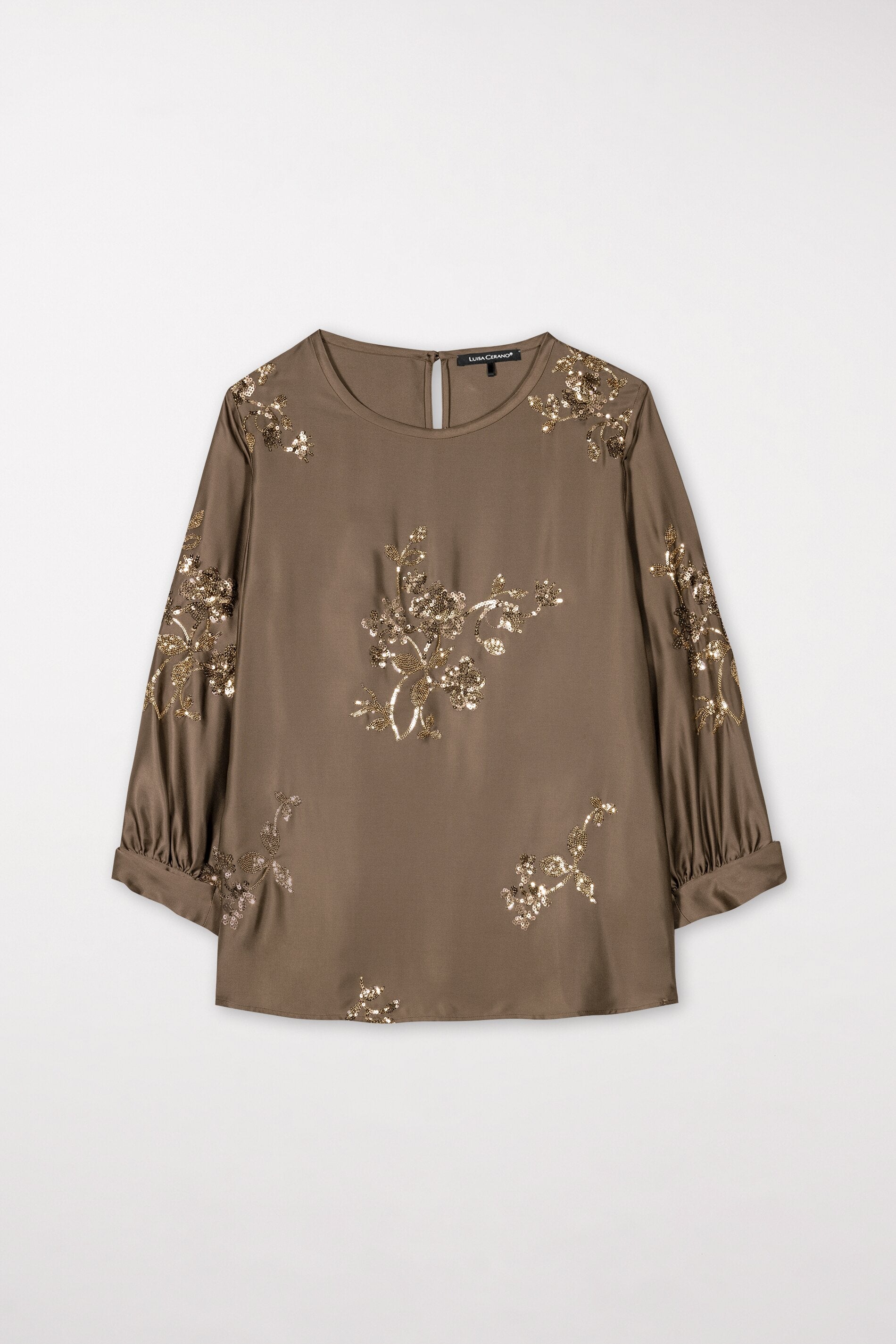 Pailletten-Bluse - tobacco - Standard | Artikel Front
