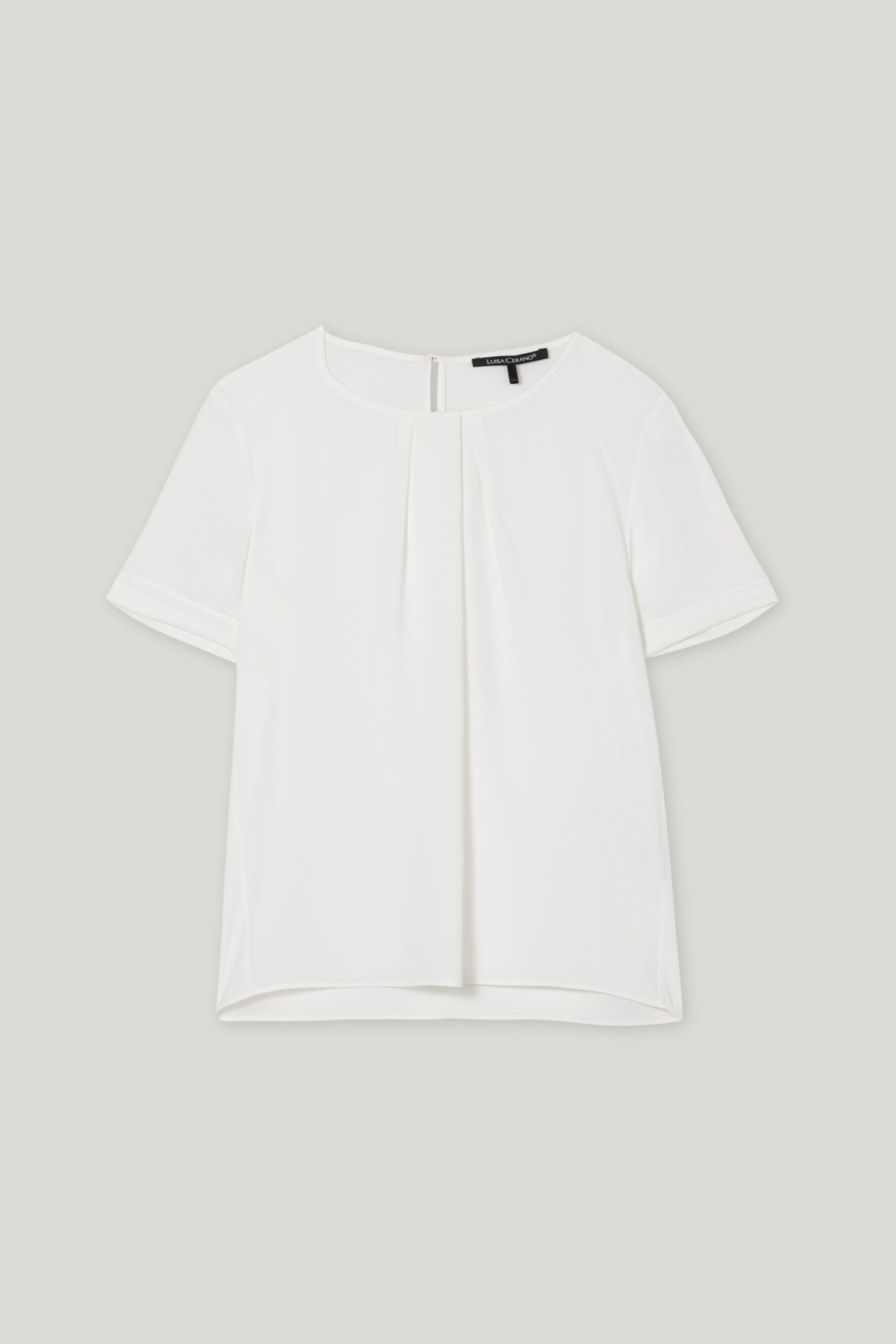 Fließendes Kurzarm-Blusenshirt - off-white - Standard | Artikel Front