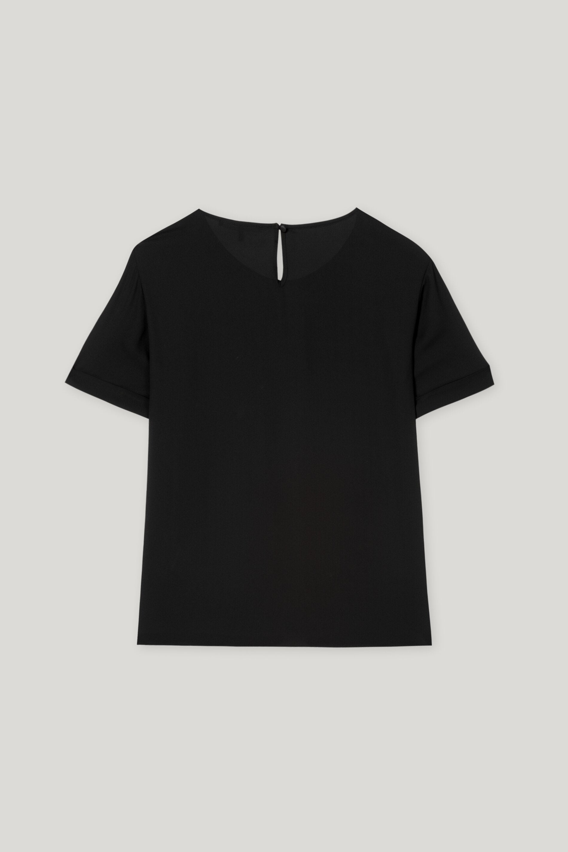 Fließendes Kurzarm-Blusenshirt - black - Standard | Artikel Rück