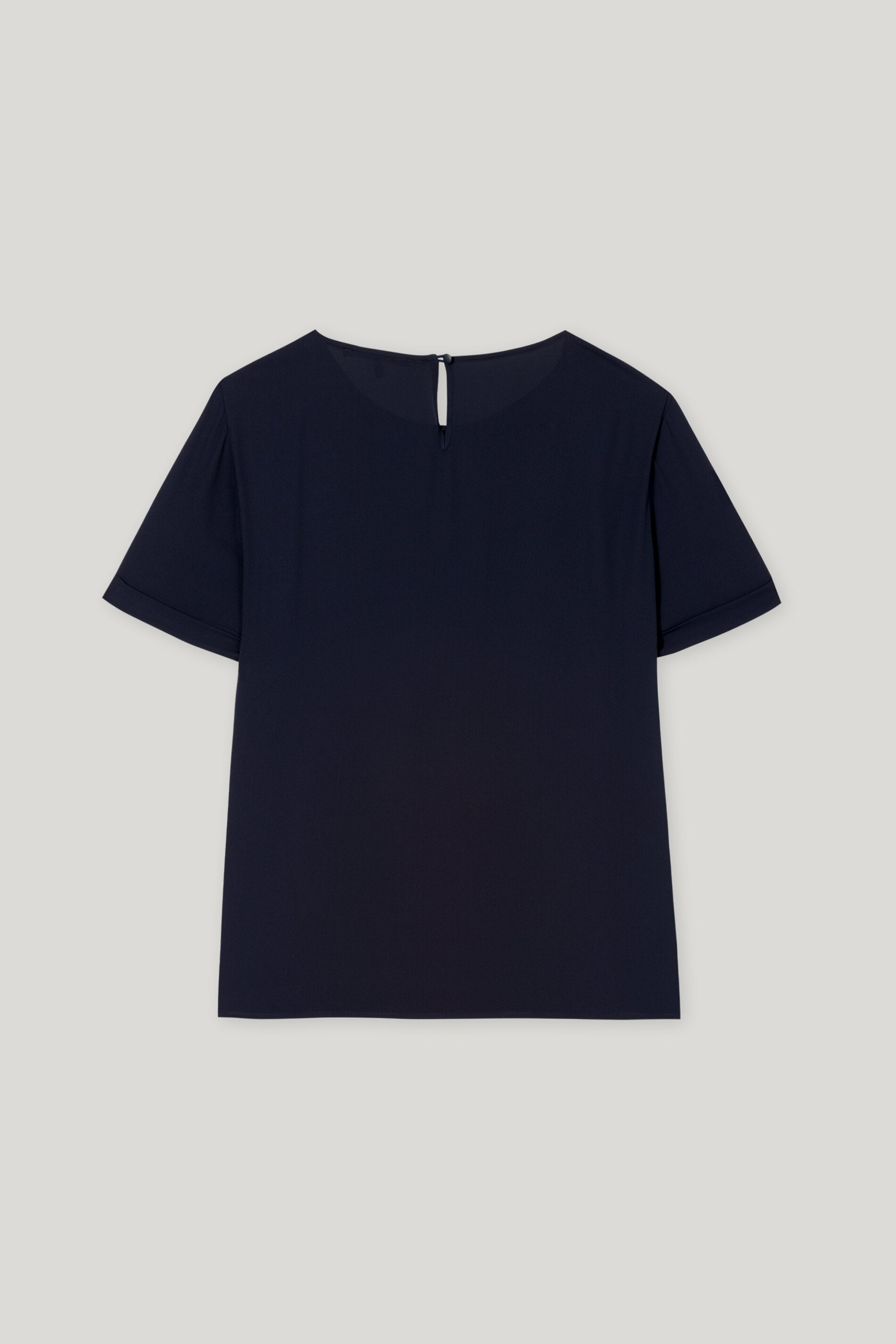 Fließendes Kurzarm-Blusenshirt - dark navy - Standard | Artikel Rück