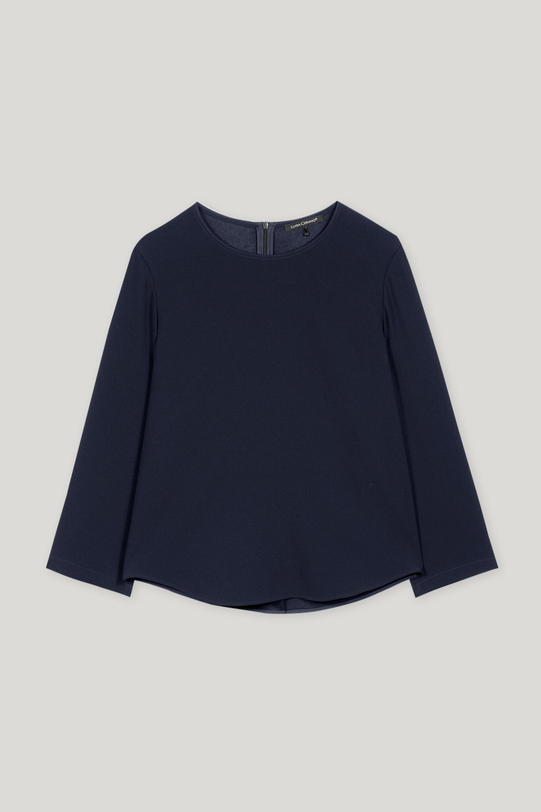 Bluse aus Techno-Sablé - dark navy - Standard | Artikel Front