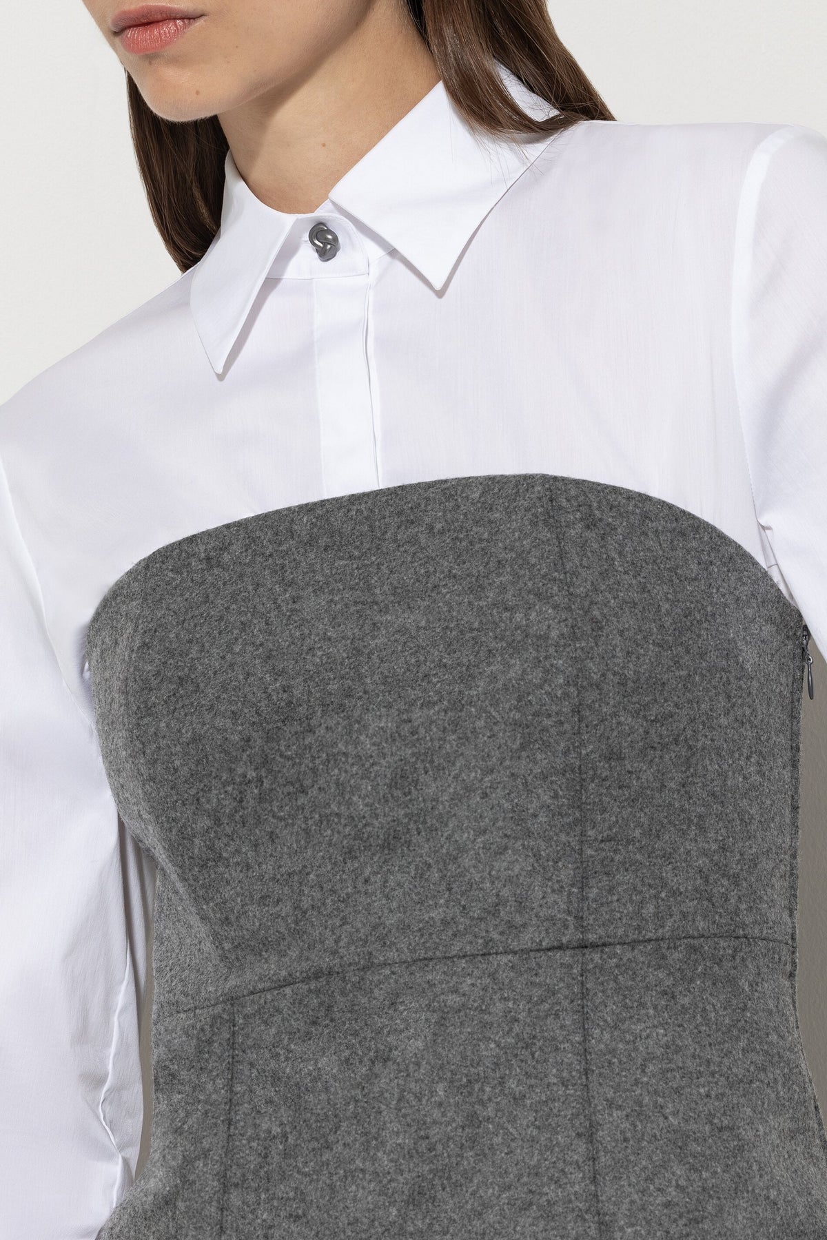 Flanell-Corsage - dark grey melange - Standard | Model Detail