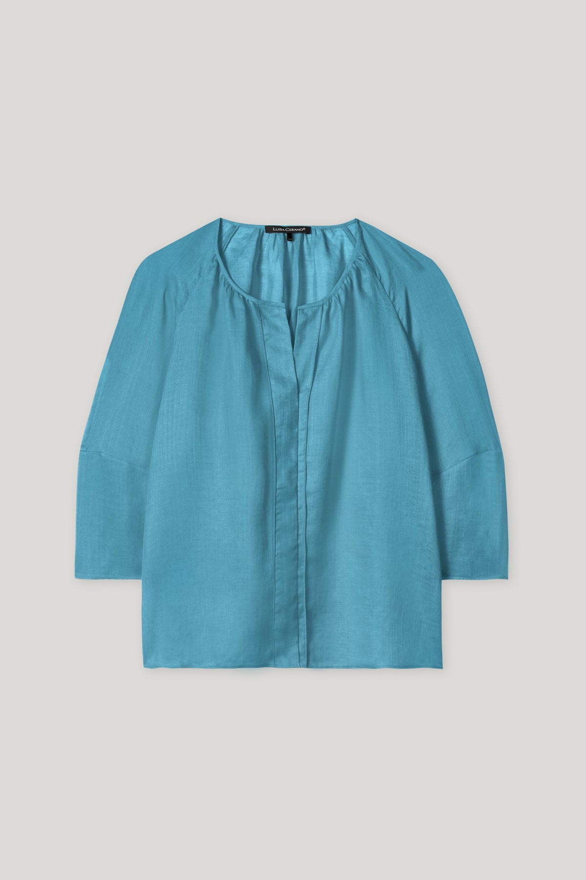 Ramie-Tunika-Bluse - turquoise - Standard | Artikel Front