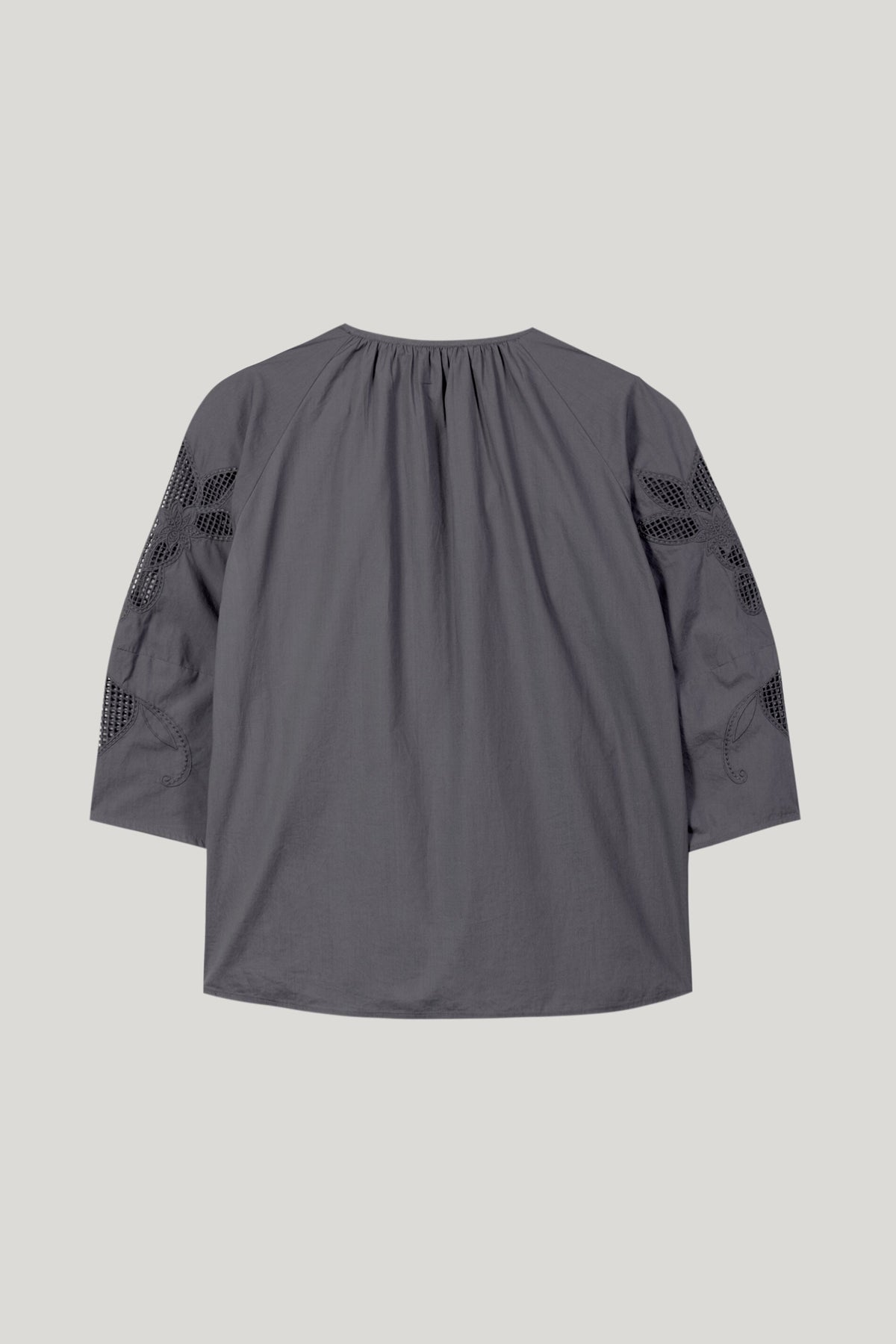 Tunika-Bluse mit Stickerei - cool grey - Standard | Artikel Rück