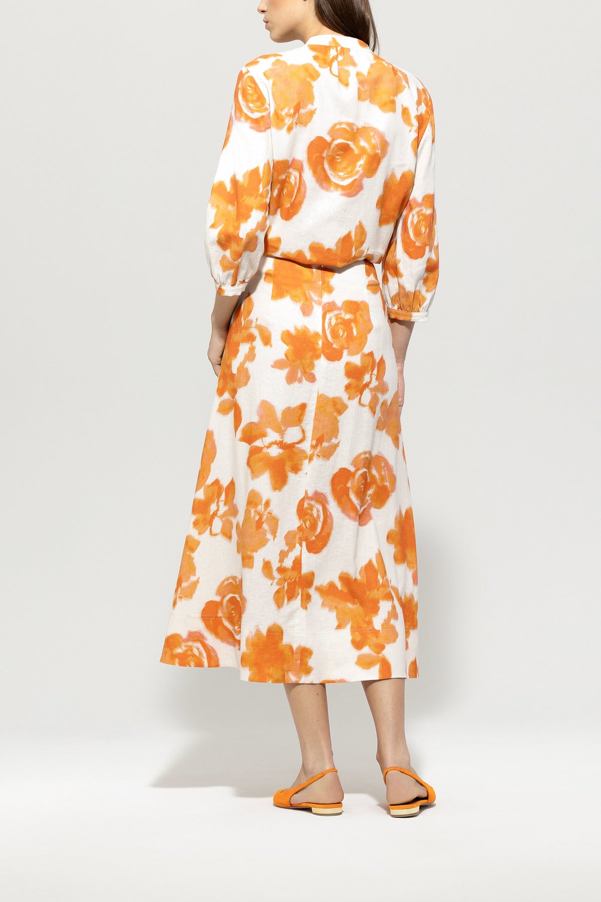 Tunikabluse mit Flower-Print - peachy orange - multi - Standard | Model Rück