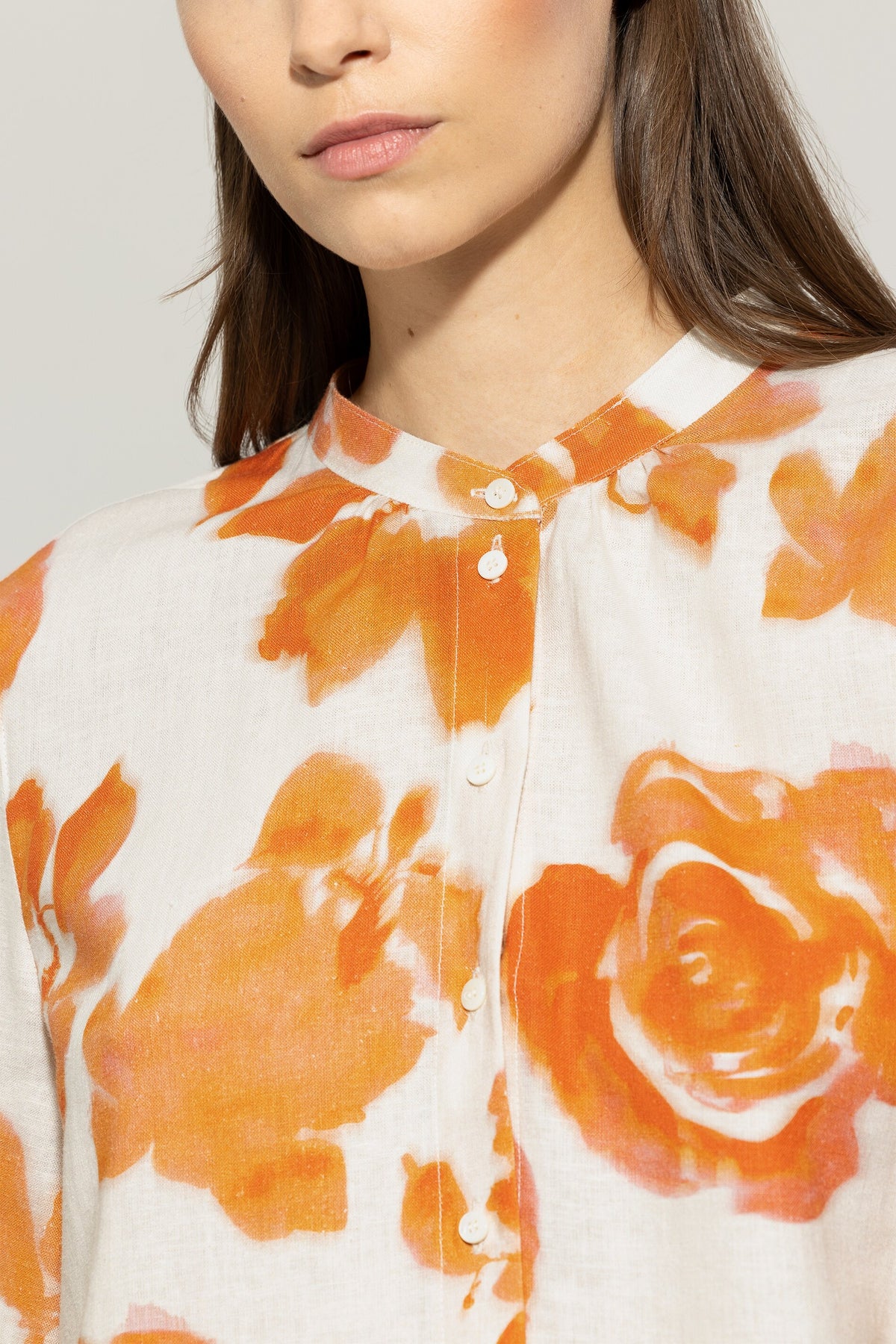 Tunikabluse mit Flower-Print - peachy orange - multi - Standard | Model Detail