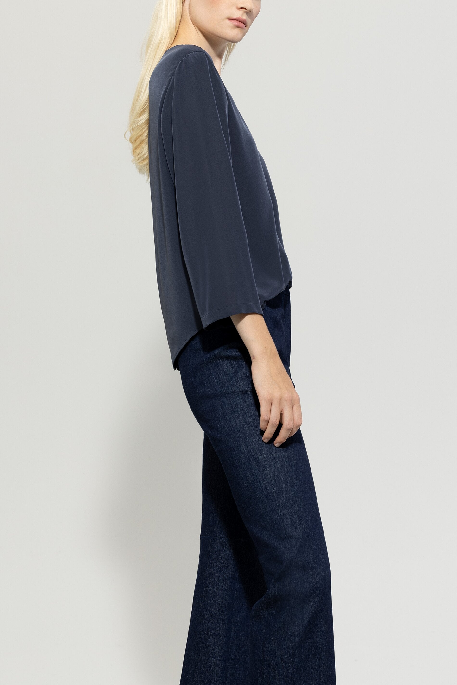 Langarm-Tunikabluse - jeans blue - Standard | Model Seite