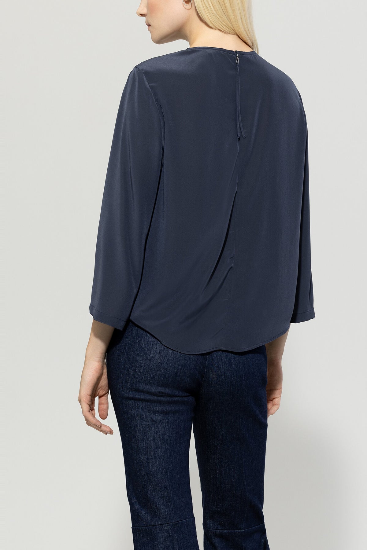 Langarm-Tunikabluse - jeans blue - Standard | Model Rück