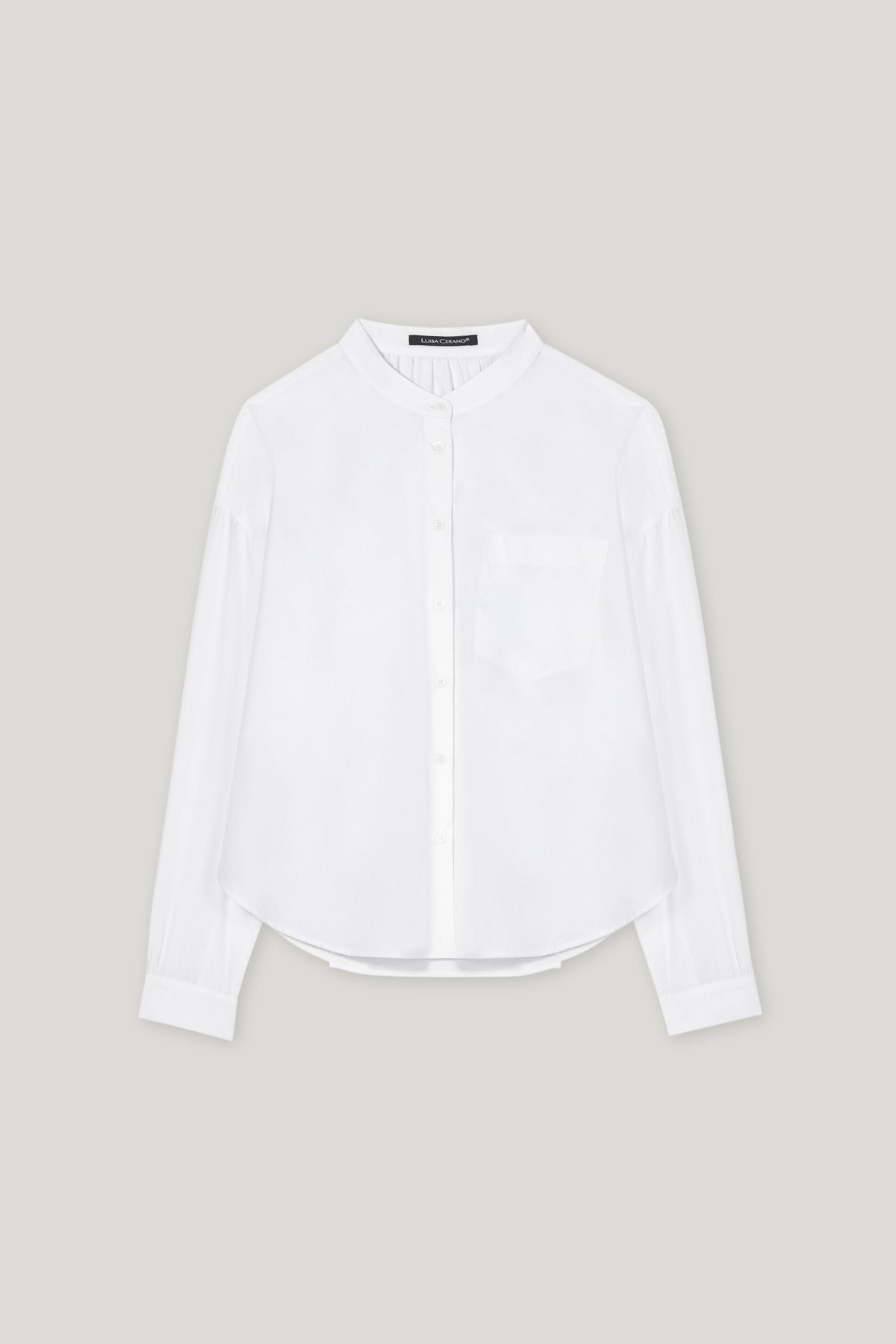 Langarmbluse aus Baumwolle - bleached white - Standard | Artikel Front