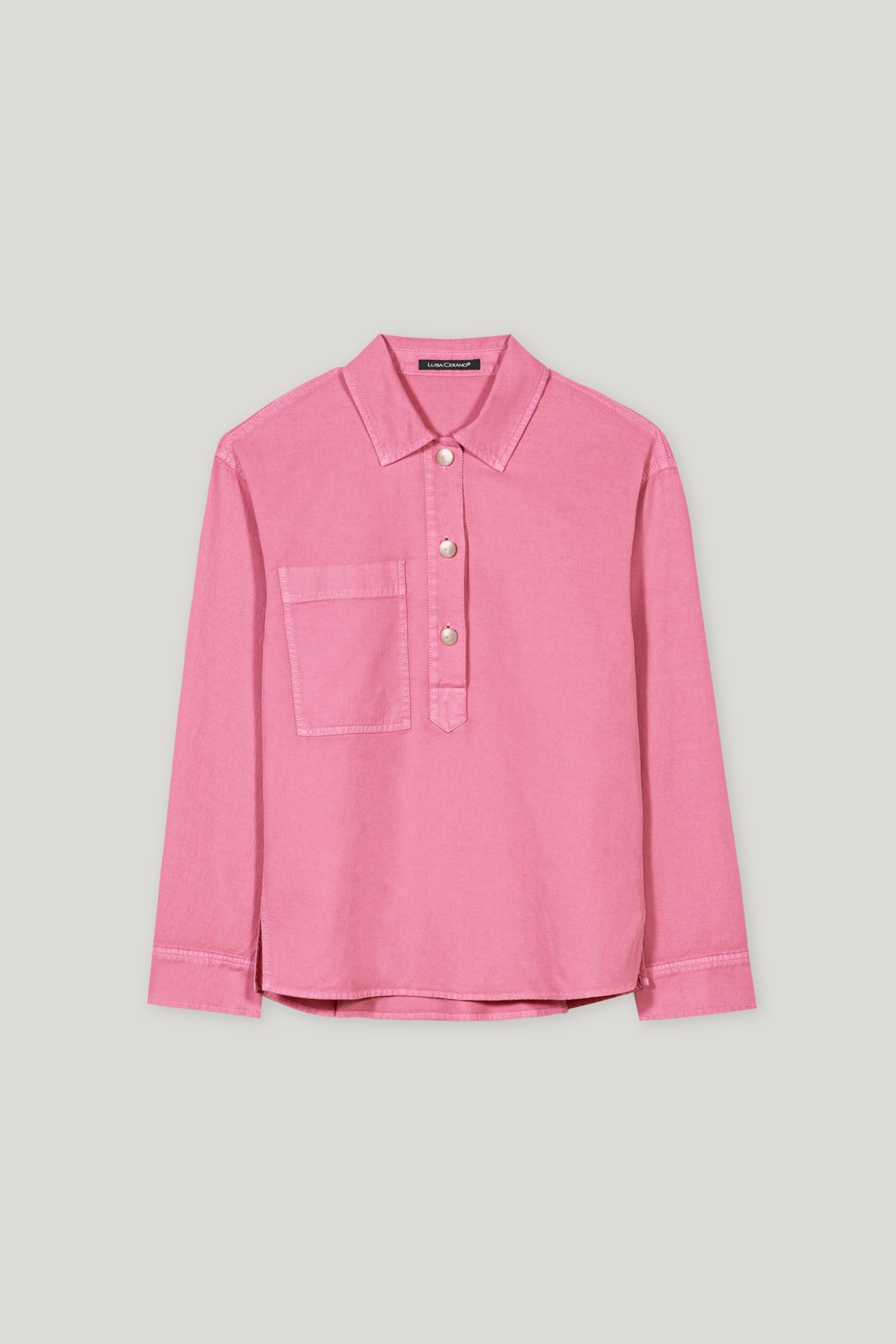 Denim-Bluse aus Leinen-Mix - cherry blossom - Standard | Artikel Front