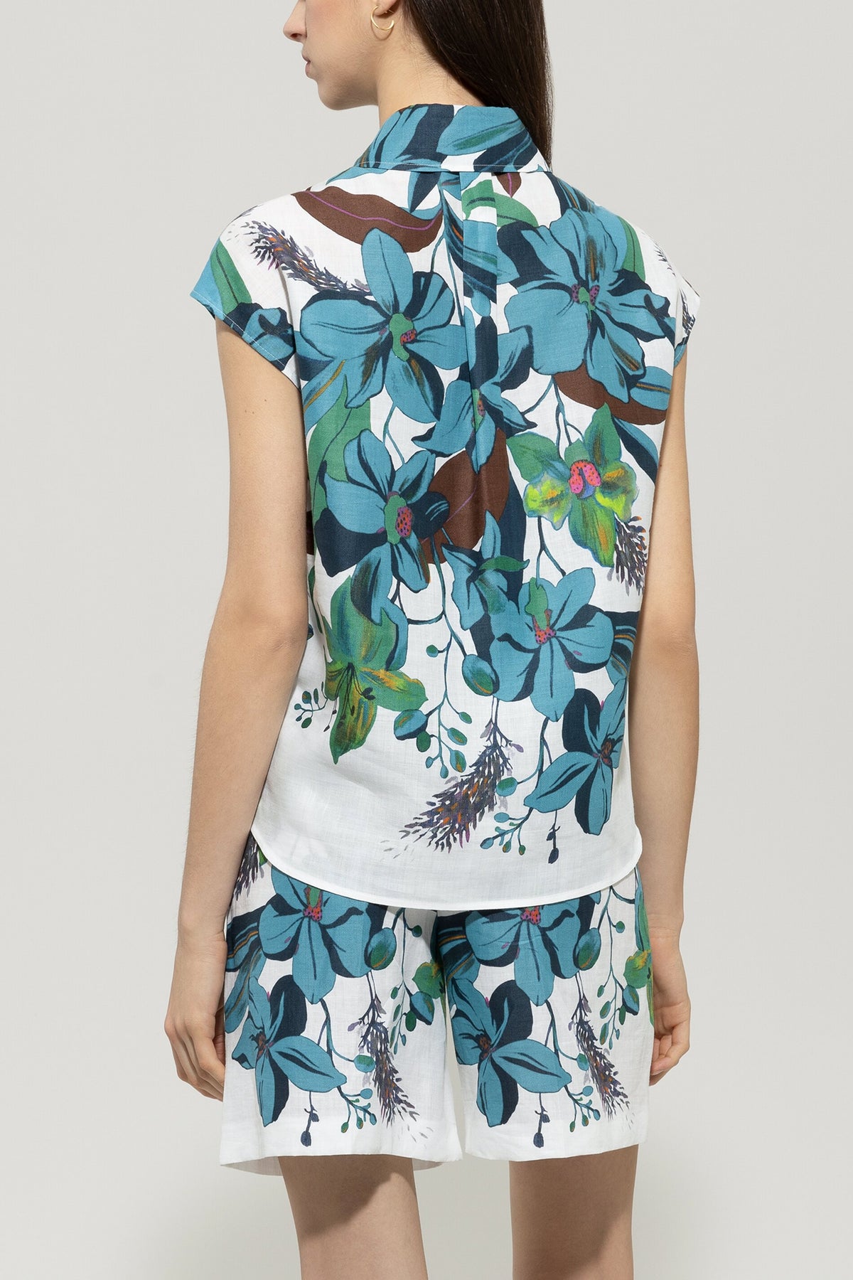 Hemdbluse mit Hawaii-Print - multi - Standard | Model Rück
