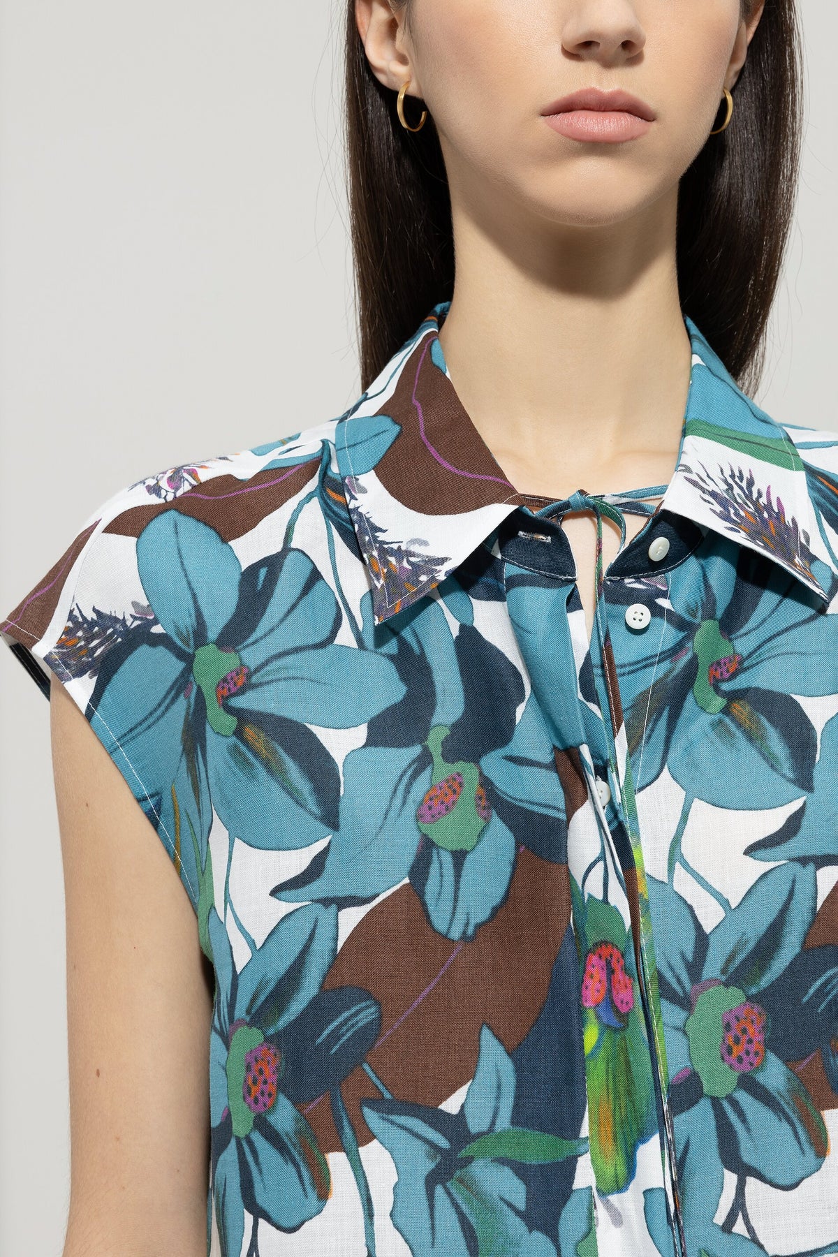 Hemdbluse mit Hawaii-Print - multi - Standard | Model Detail