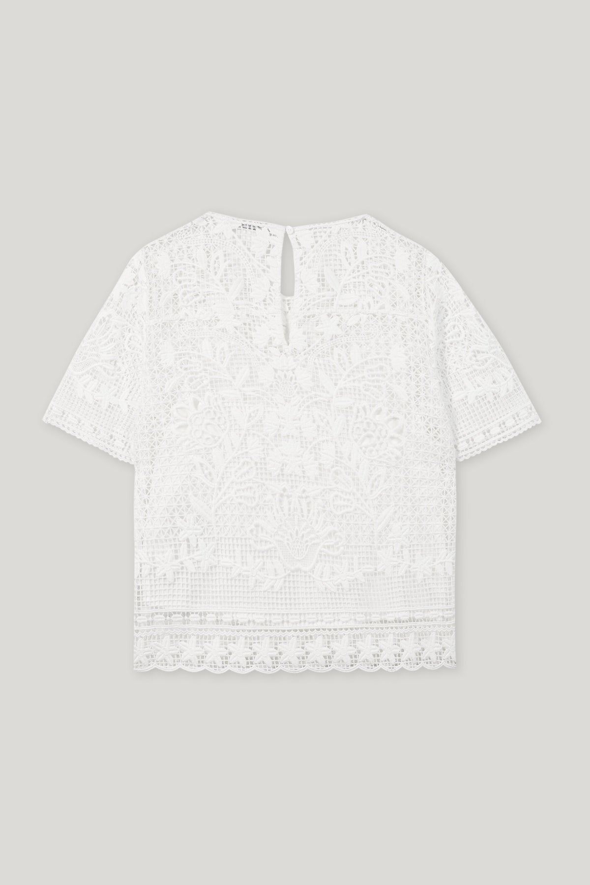 Spitzen-Bluse mit Stickerei - bleached white - Standard | Artikel Rück