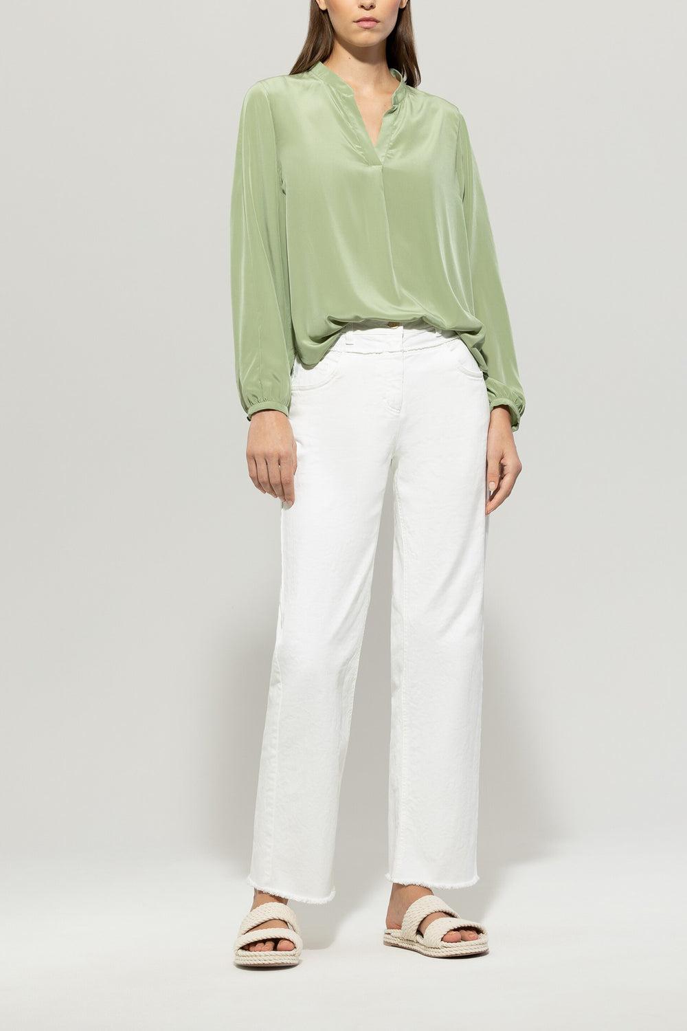 Tunikabluse mit V-Neck - easy green - Standard
