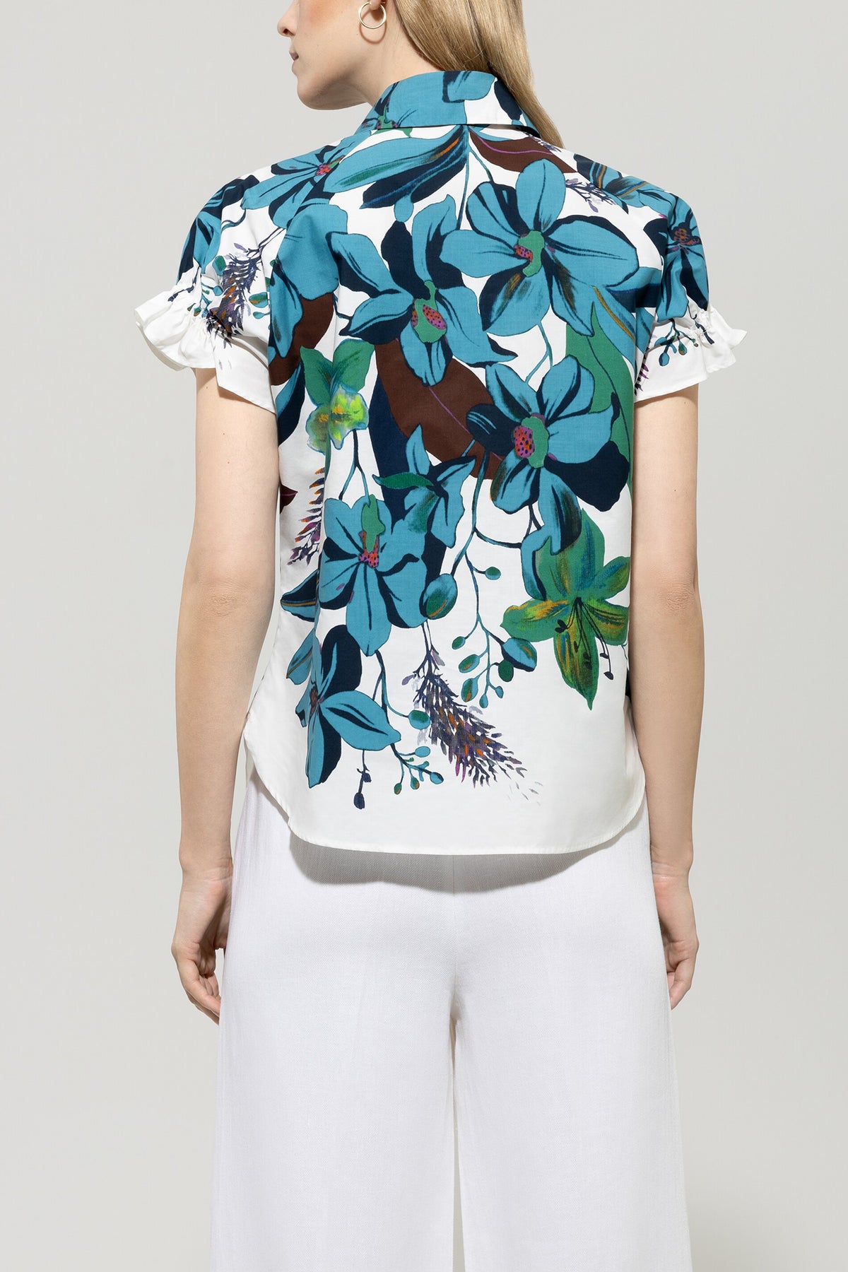 Bluse mit Hawaii-Print - multi - Standard | Model Rück