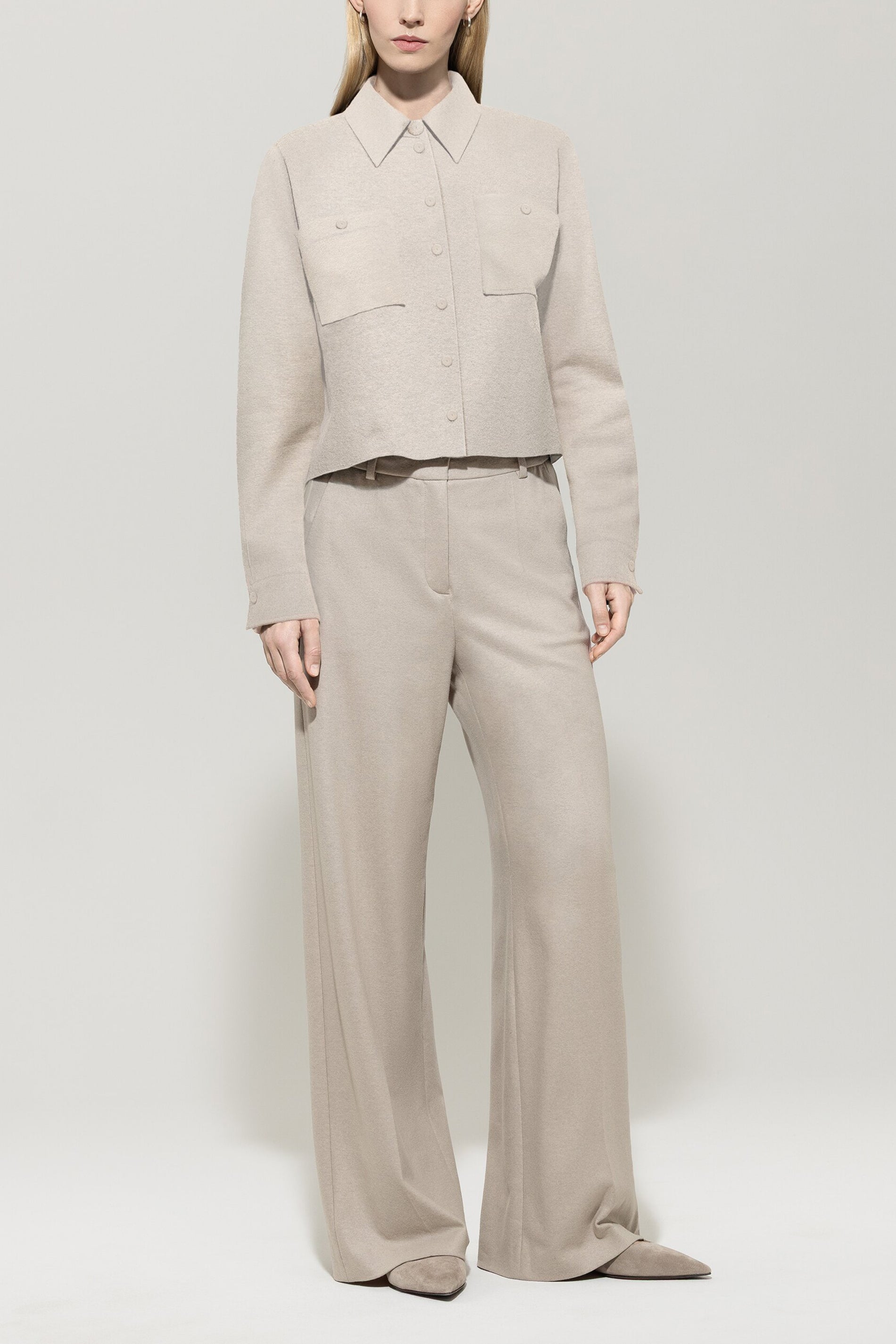 Flanell-Hemd - oyster - Standard | Model Front