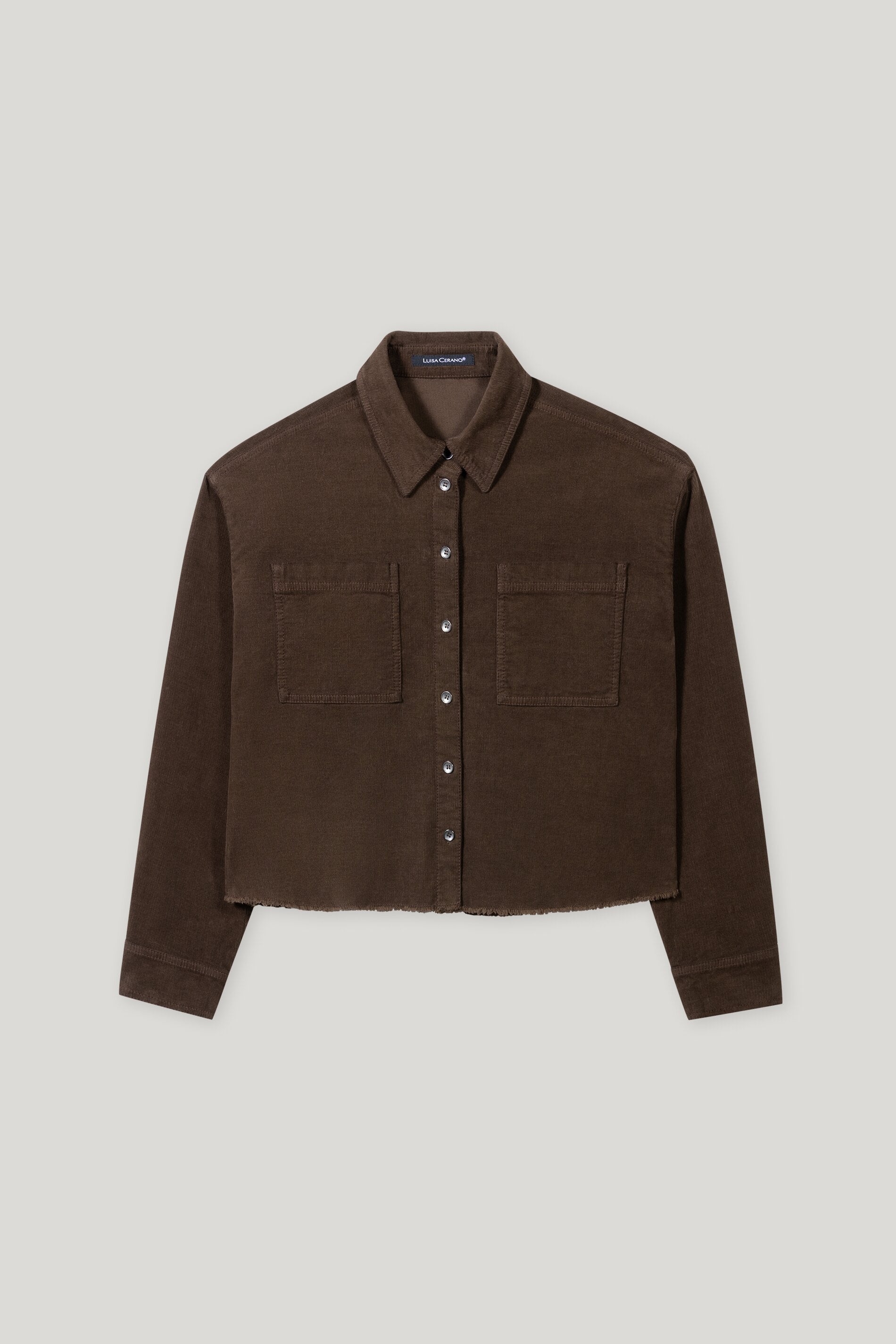 Cord-Hemd mit Fransendetails - espresso - Standard | Artikel Front