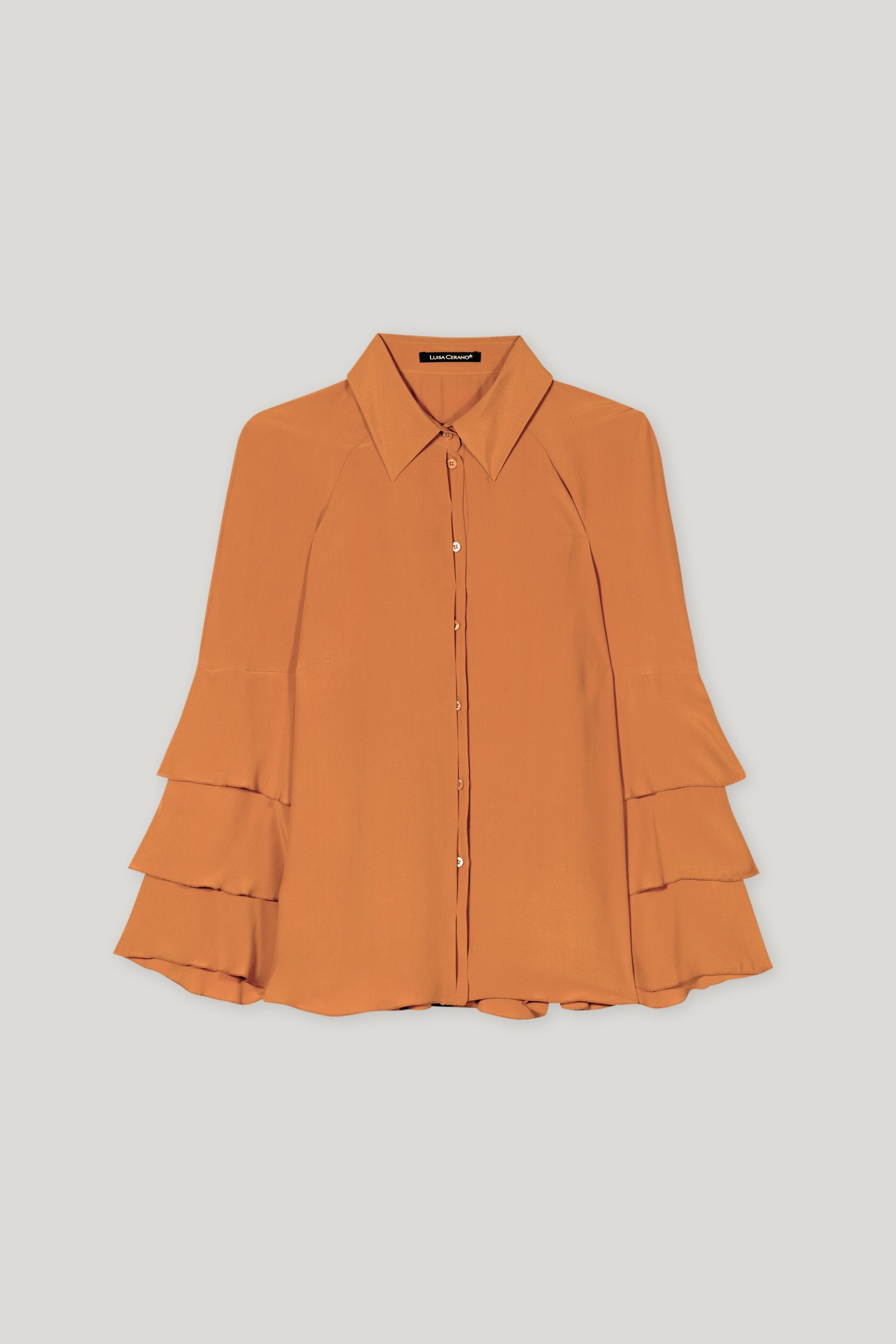 Bluse aus Seiden-Mix - cinnamon - Standard | Artikel Front