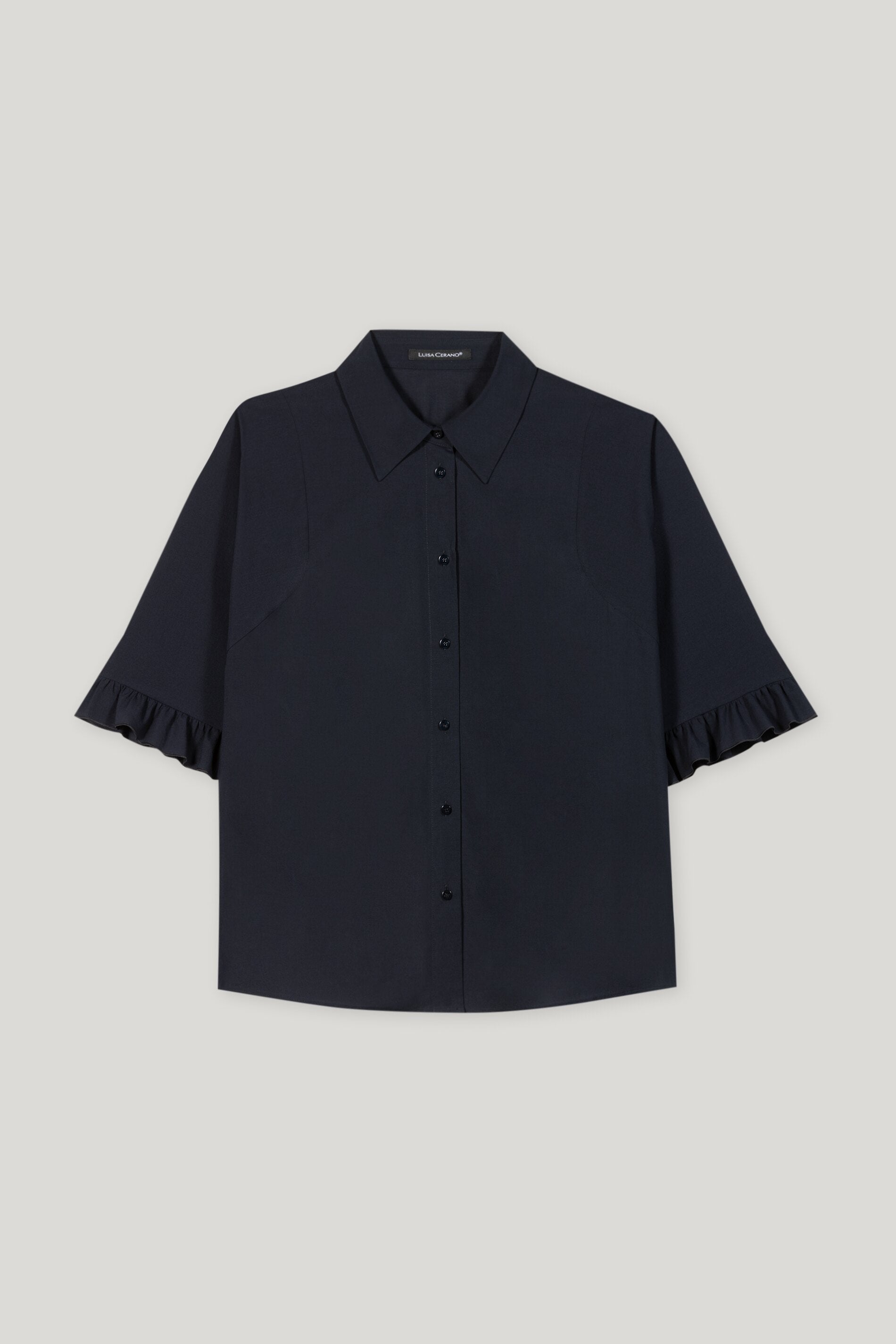 Bluse aus Baumwoll-Voile - dark blue - Standard | Artikel Front