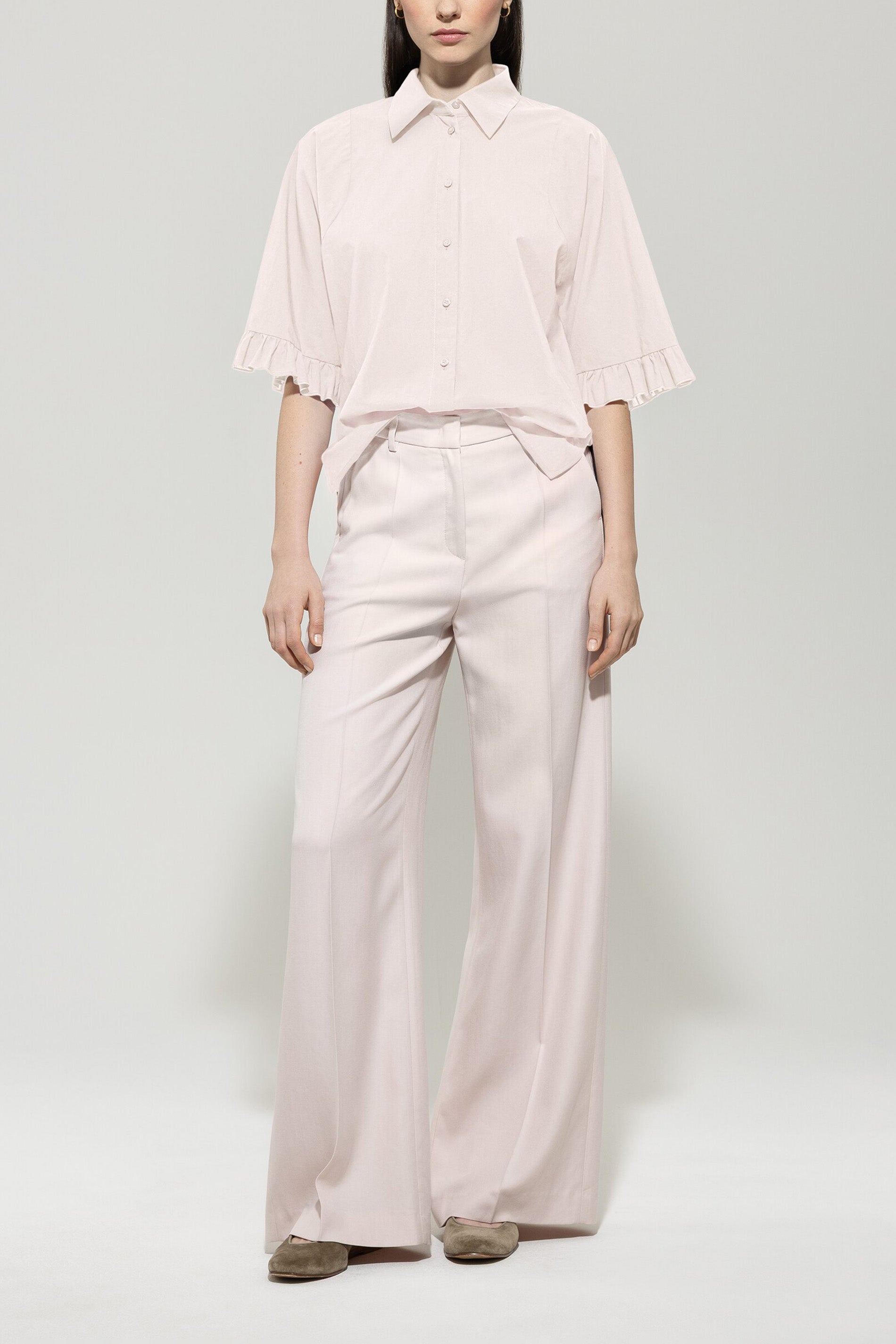 Bluse aus Baumwoll-Voile - creamy powder - Standard | Model Front